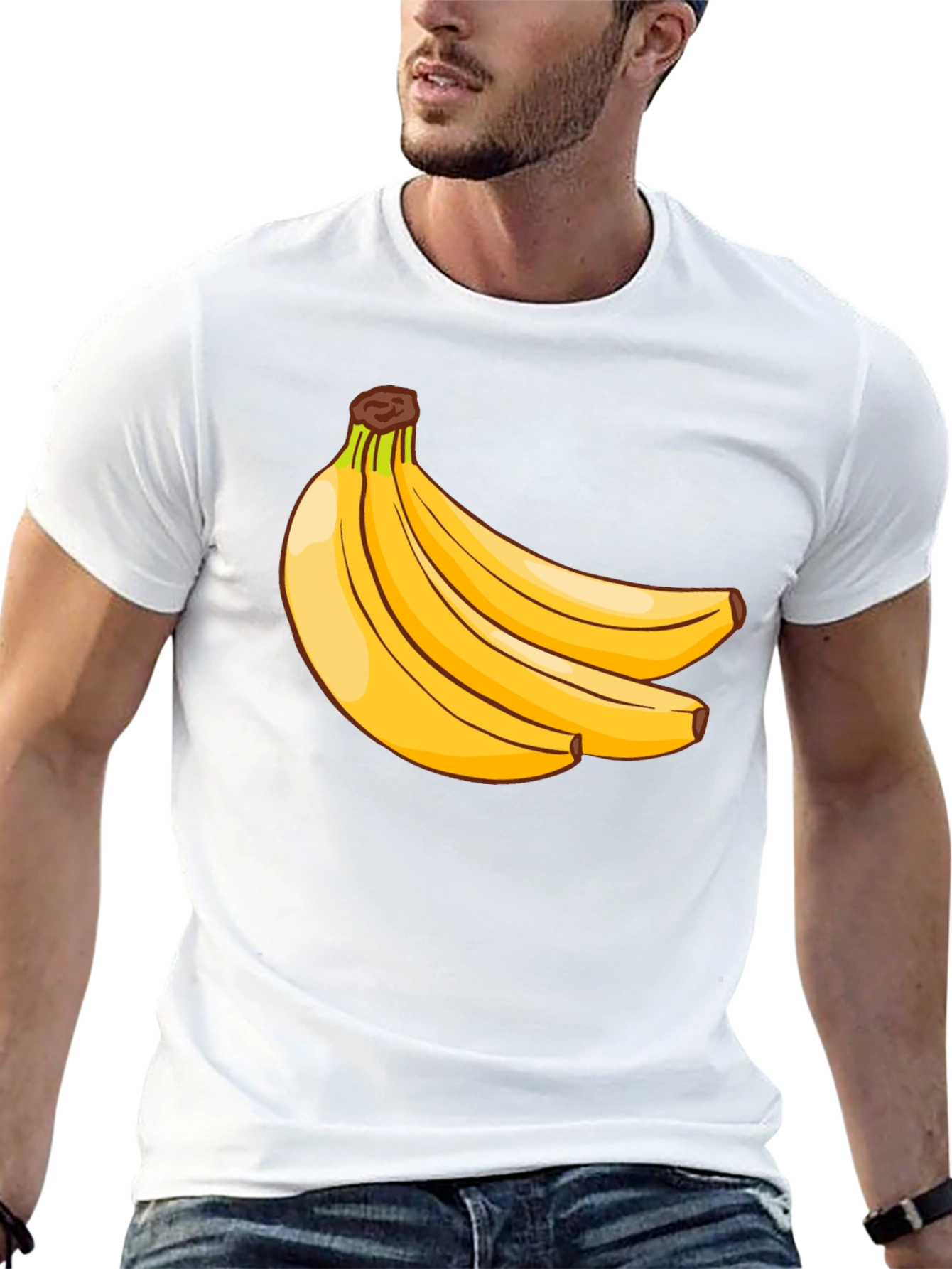 Banana Bunch Graphic Tee - Casual Black T-Shirt