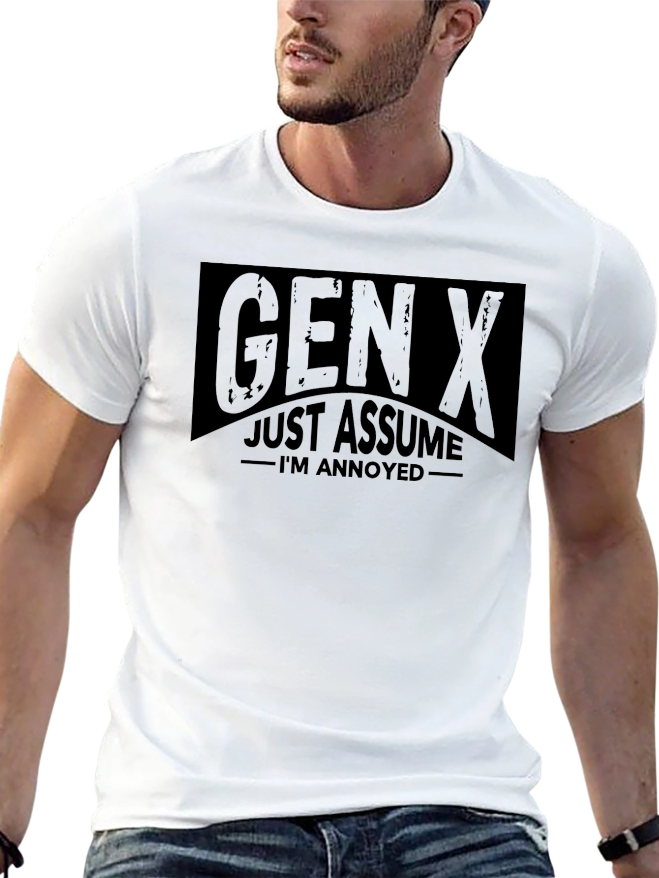 Gen X Just Assume Im Annoyed Black T-Shirt
