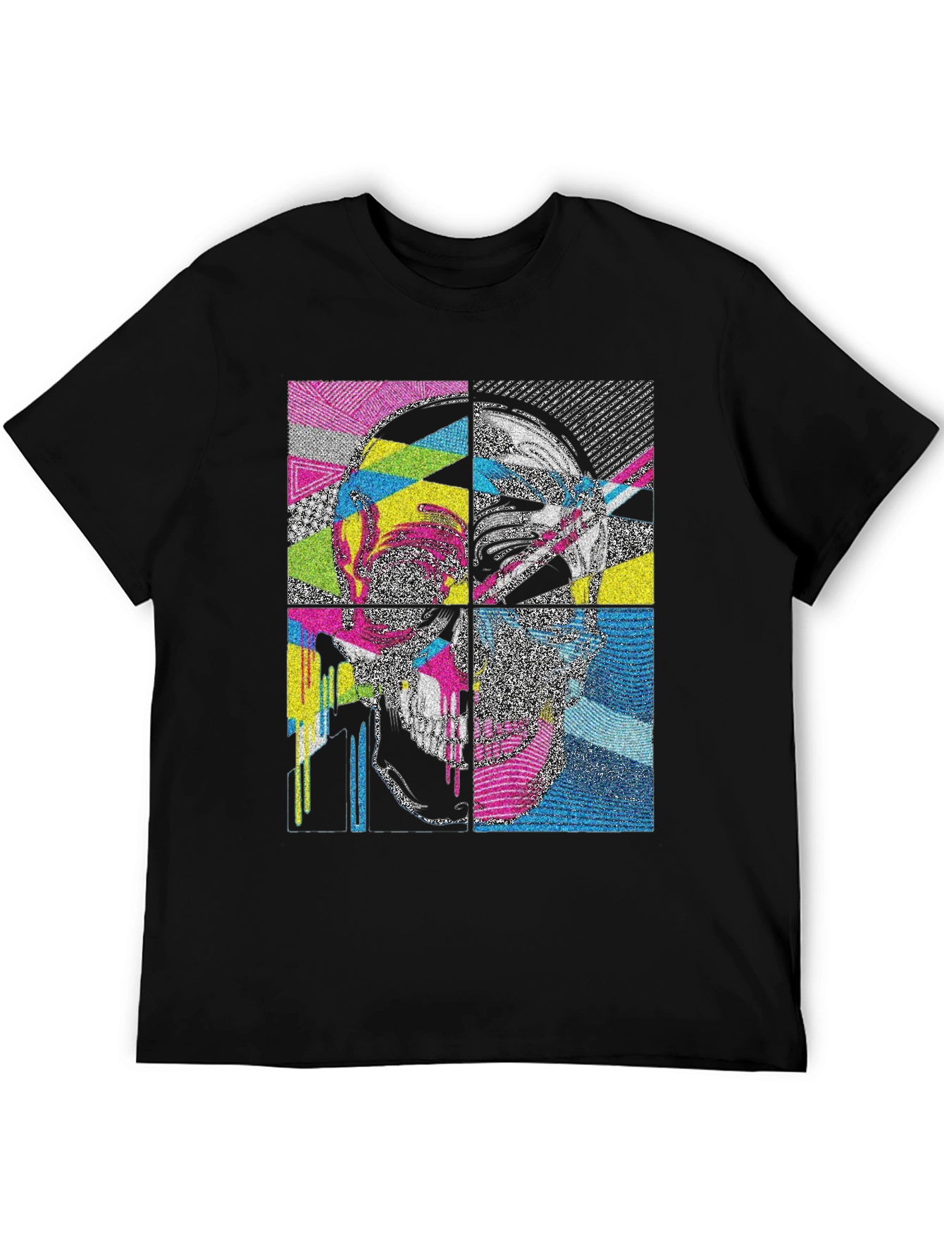 Abstract Skull Graphic Print T-Shirt