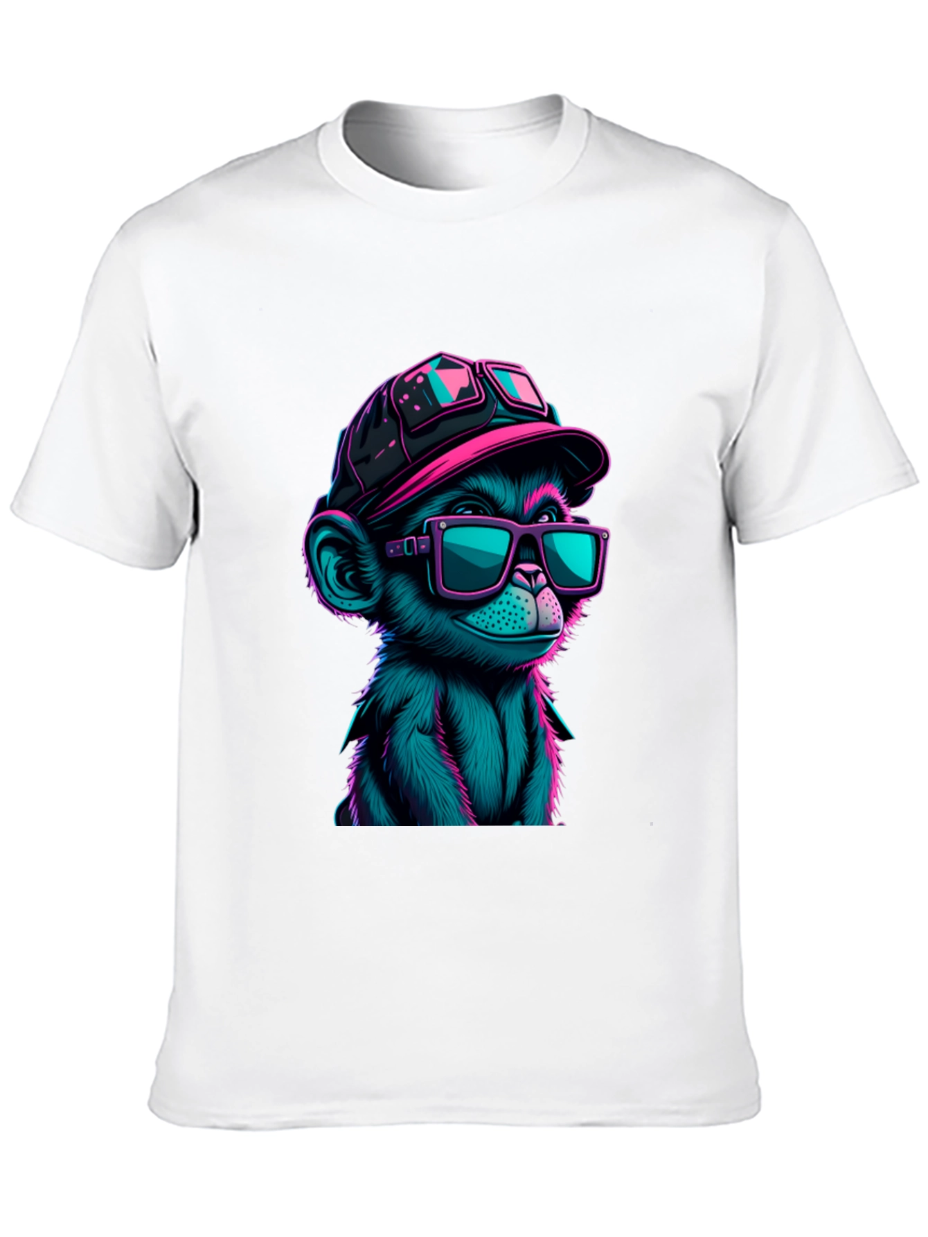 Cool Monkey Graphic Tee - Neon Ape Design