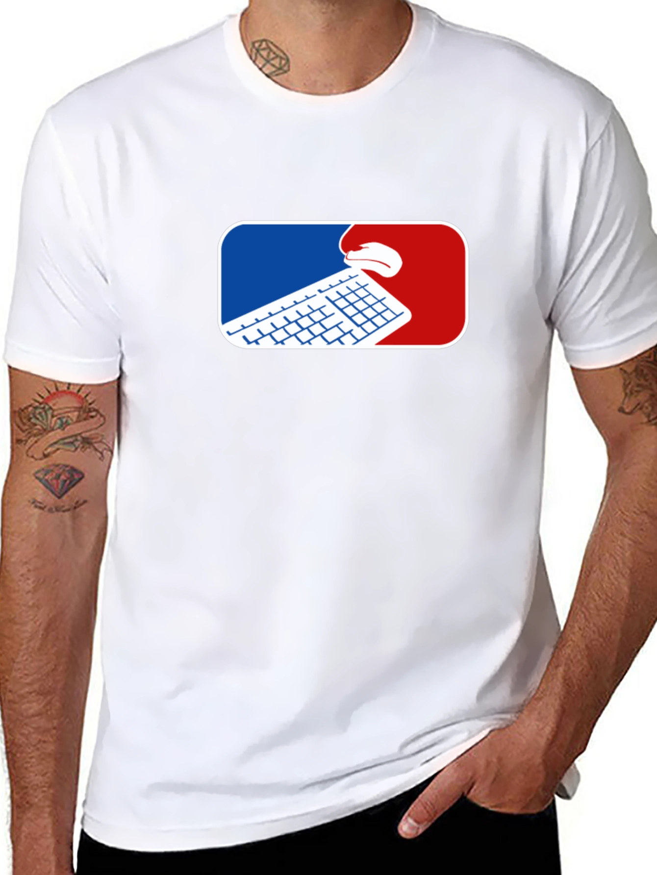 Gamer T-Shirt - Keyboard and Mouse Graphic Tee