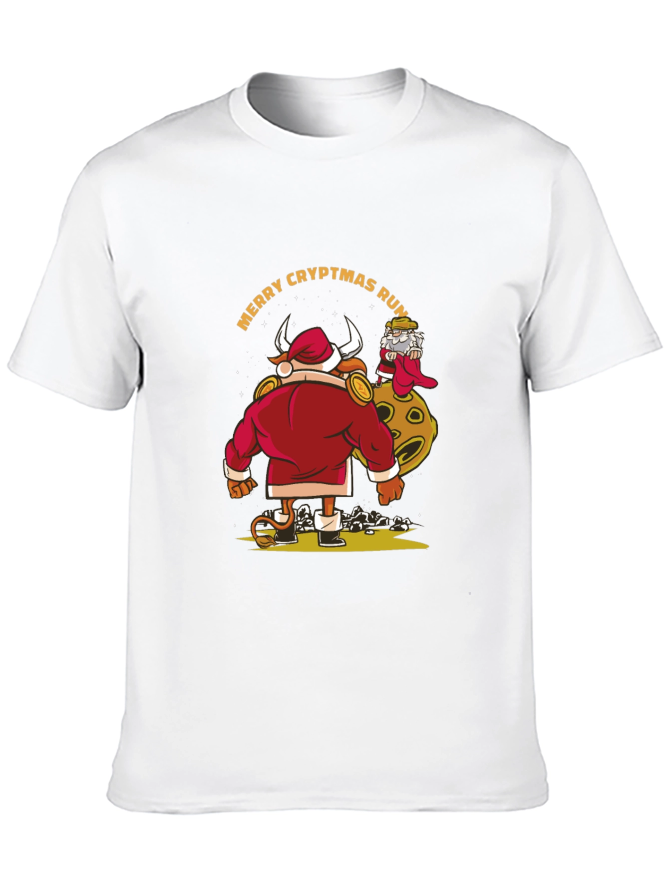 Merry Cryptmas Run Bull Santa T-Shirt