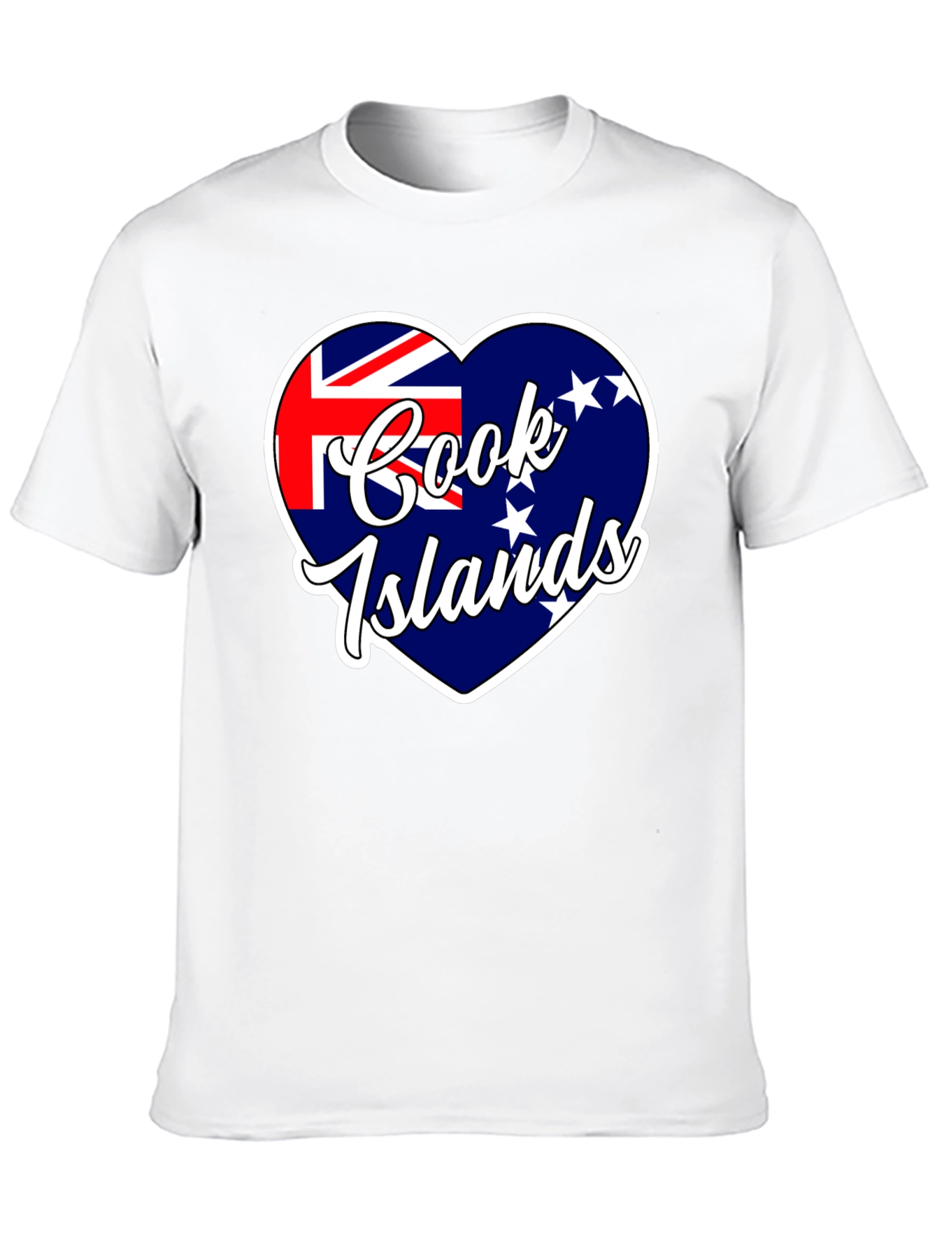 Cook Islands Flag Heart T-Shirt