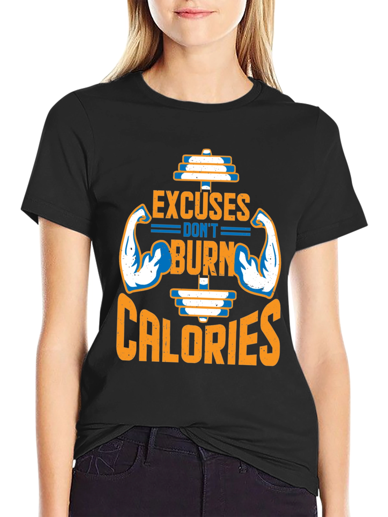 Excuses Dont Burn Calories Black T-Shirt Gym Fitness