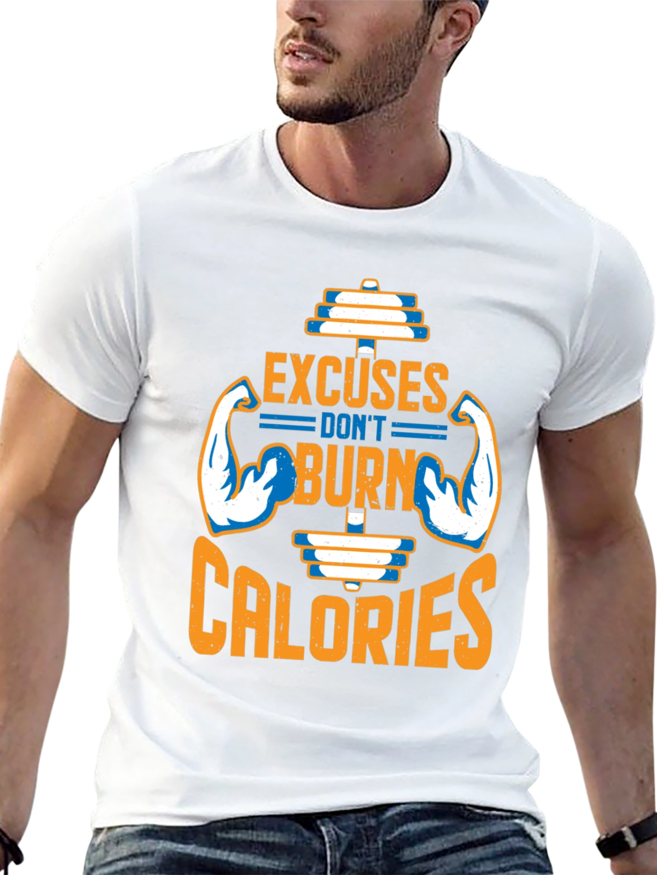 Excuses Dont Burn Calories Black T-Shirt Gym Fitness