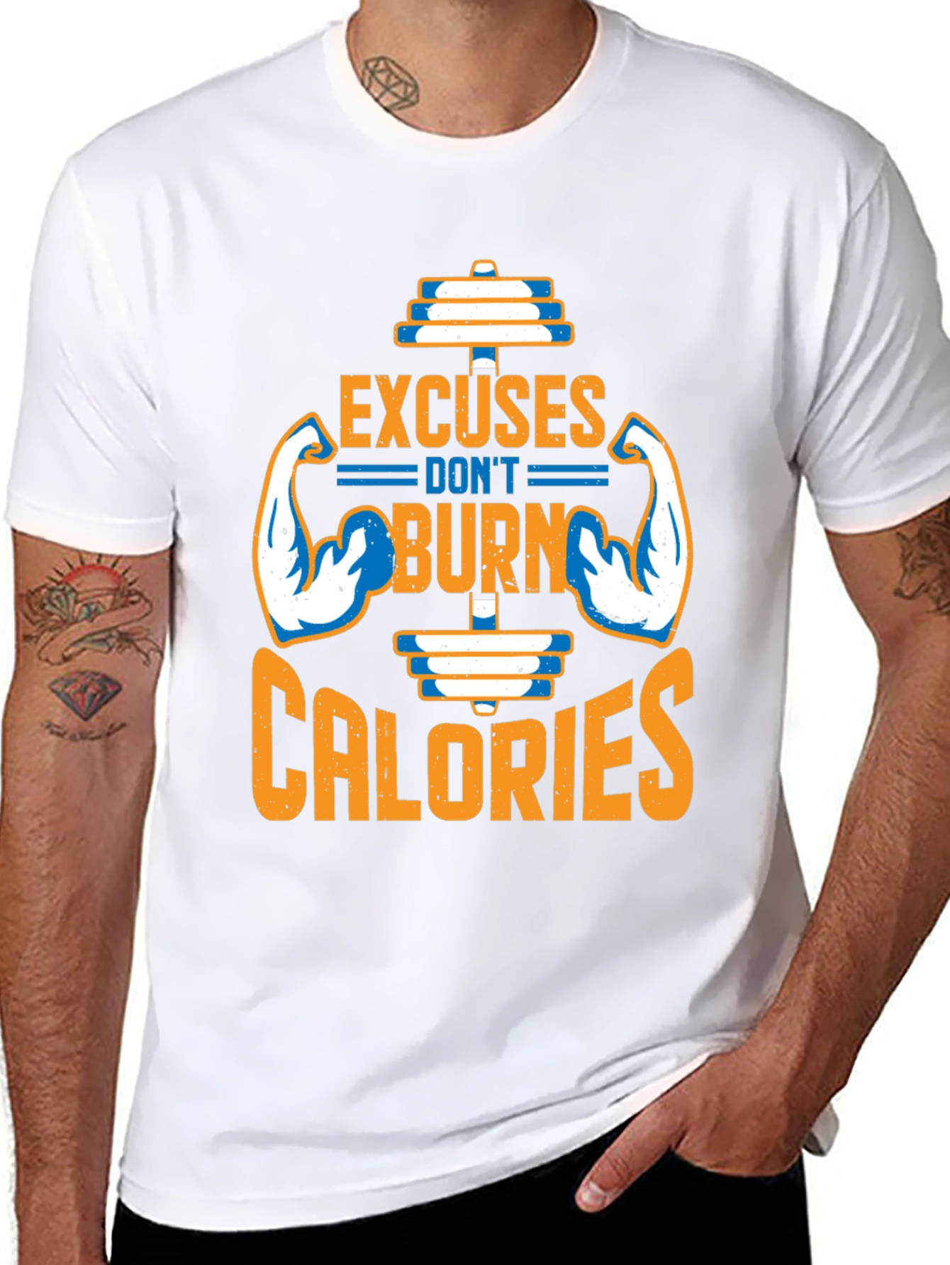 Excuses Dont Burn Calories Black T-Shirt Gym Fitness