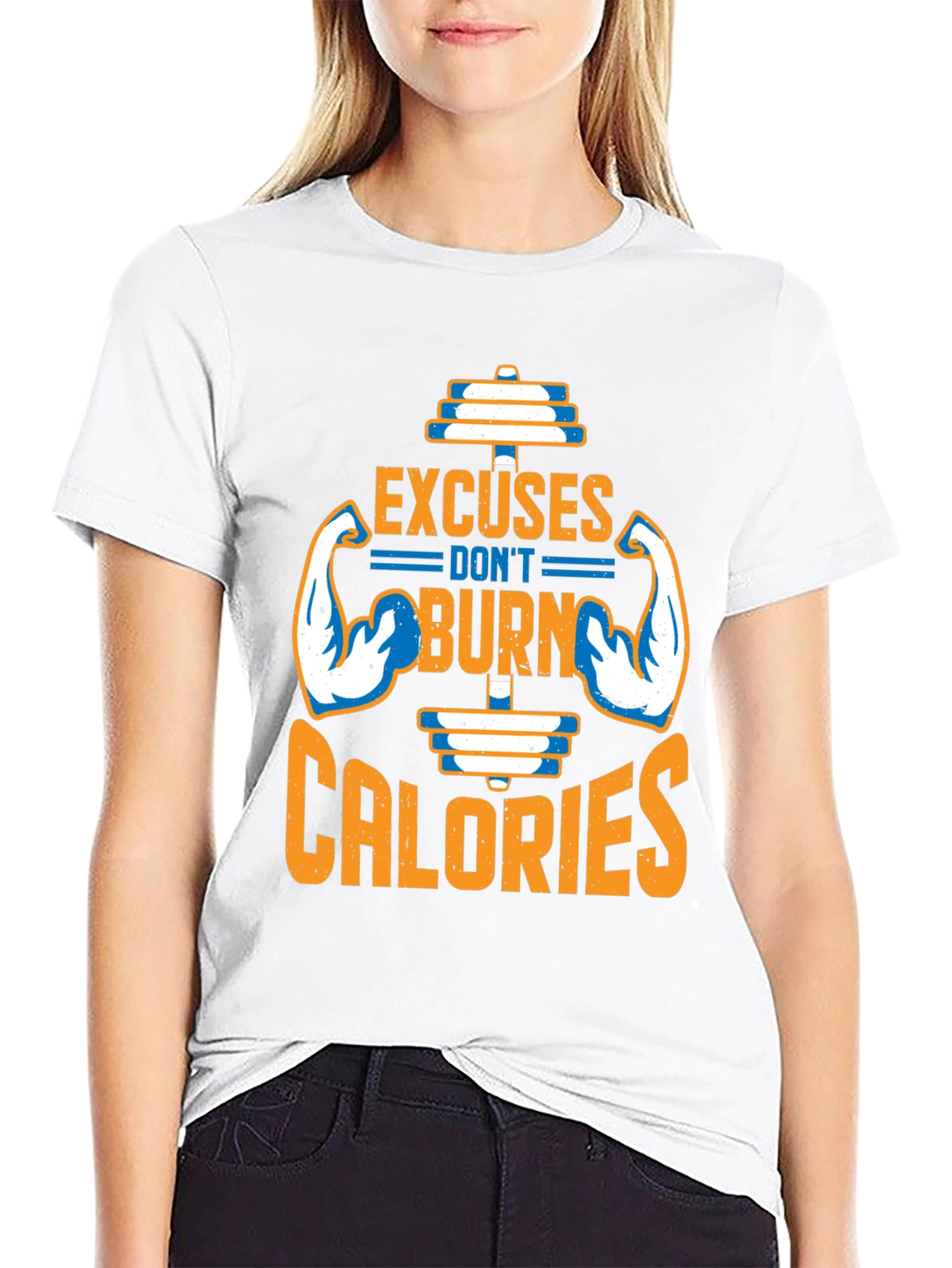 Excuses Dont Burn Calories Black T-Shirt Gym Fitness