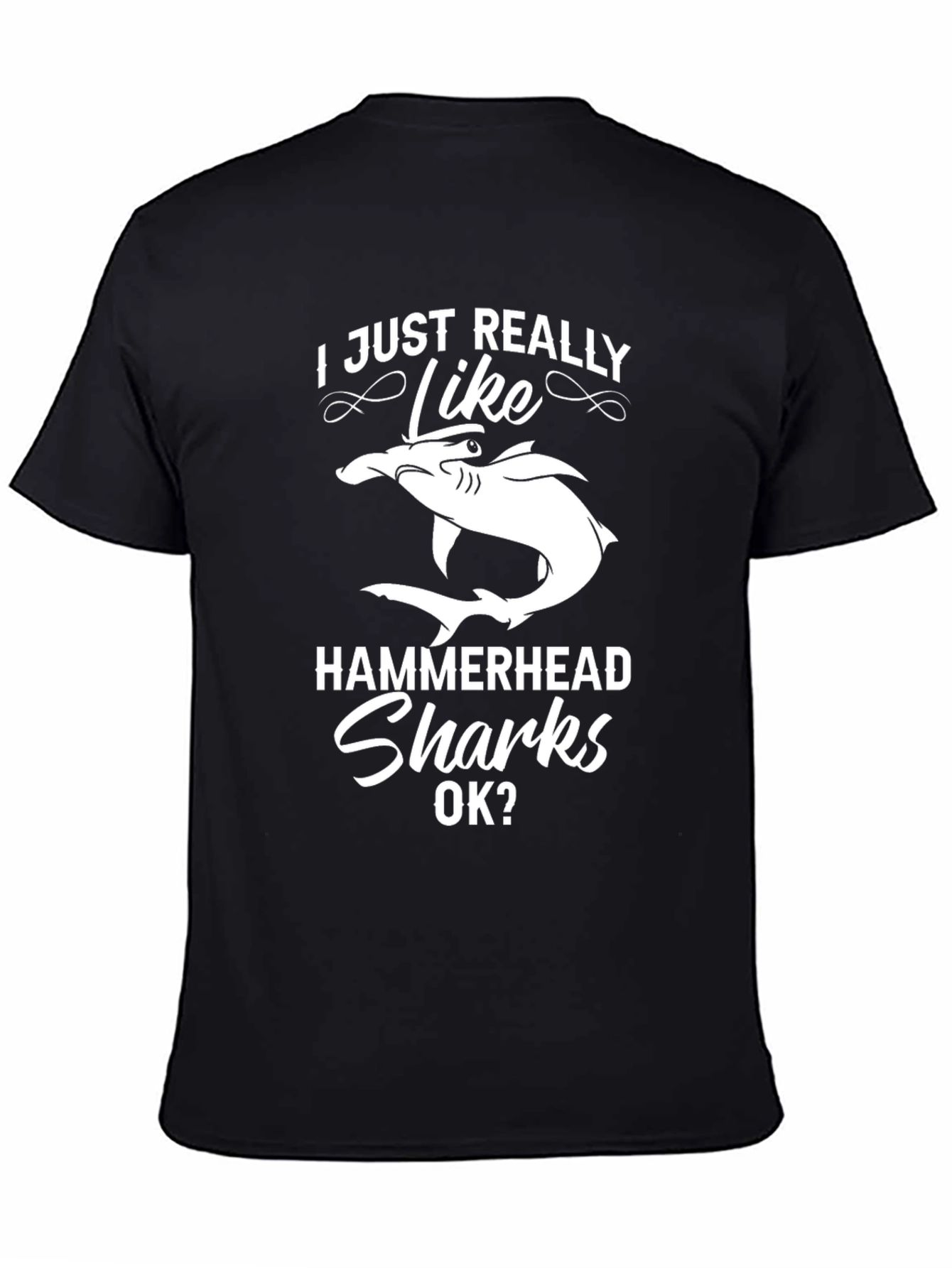 Hammerhead Sharks Graphic Tee - Black Cotton