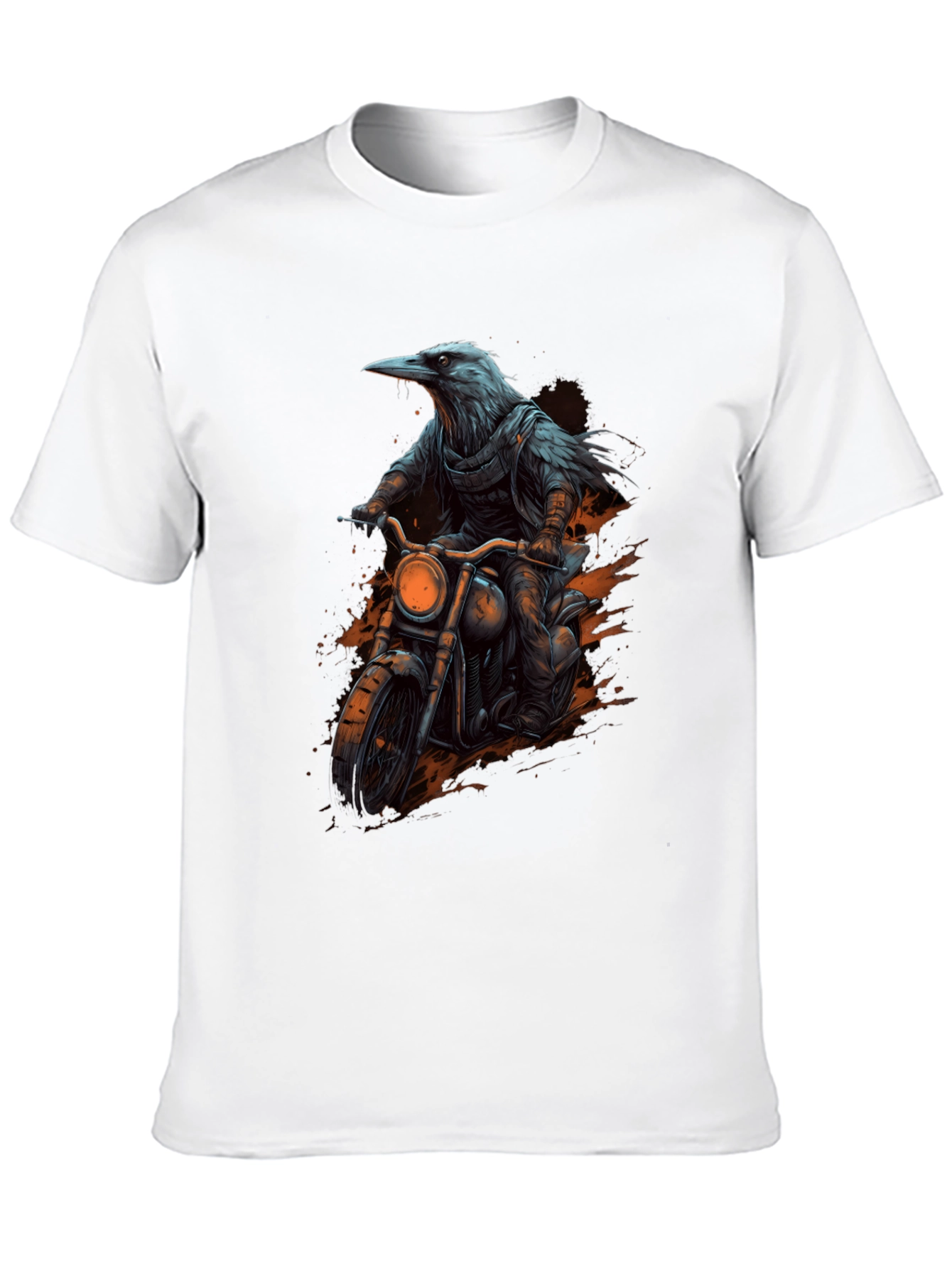Raven Rider Graphic Tee - Cool Biker Crow T-Shirt