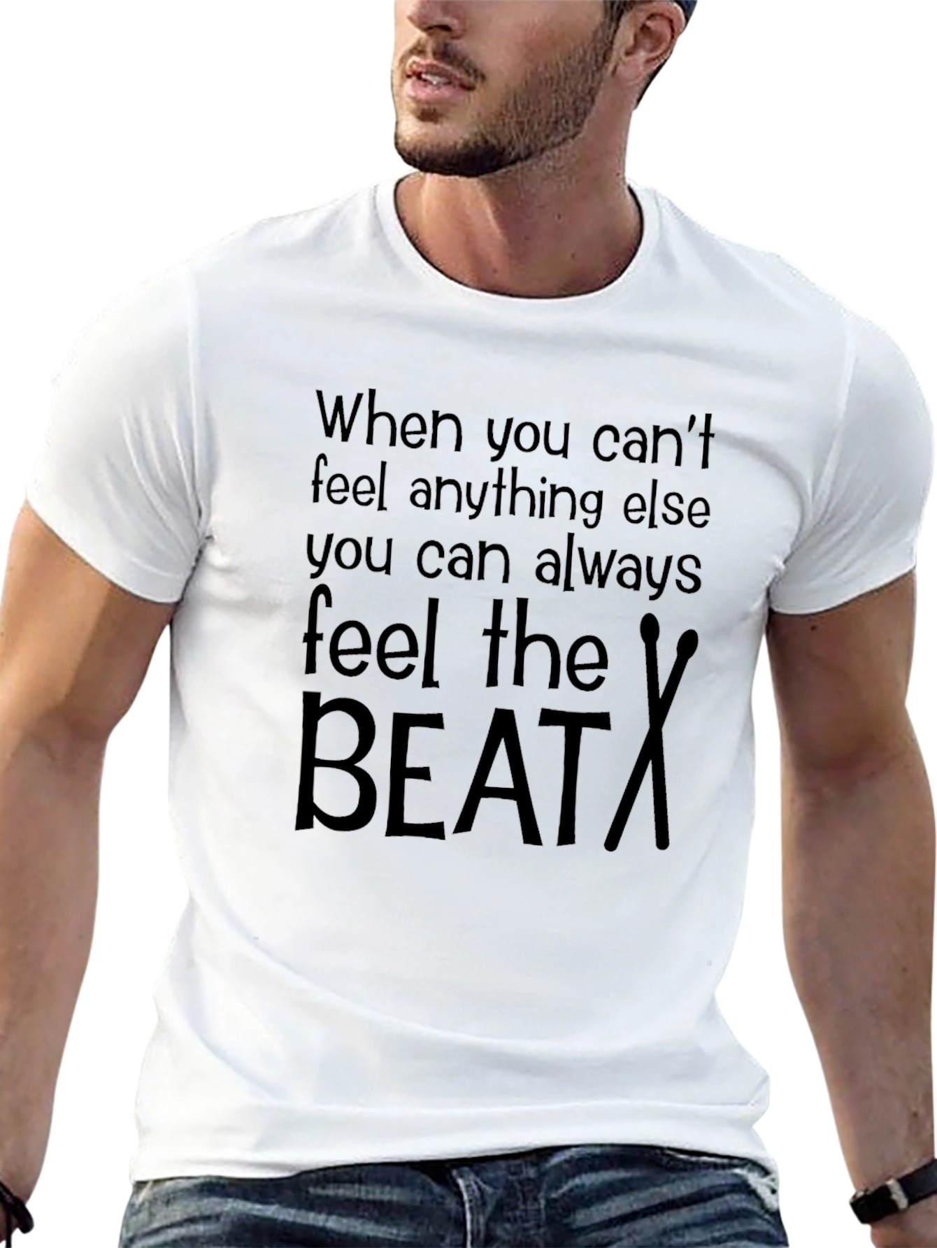 Feel the Beat Black Graphic Tee