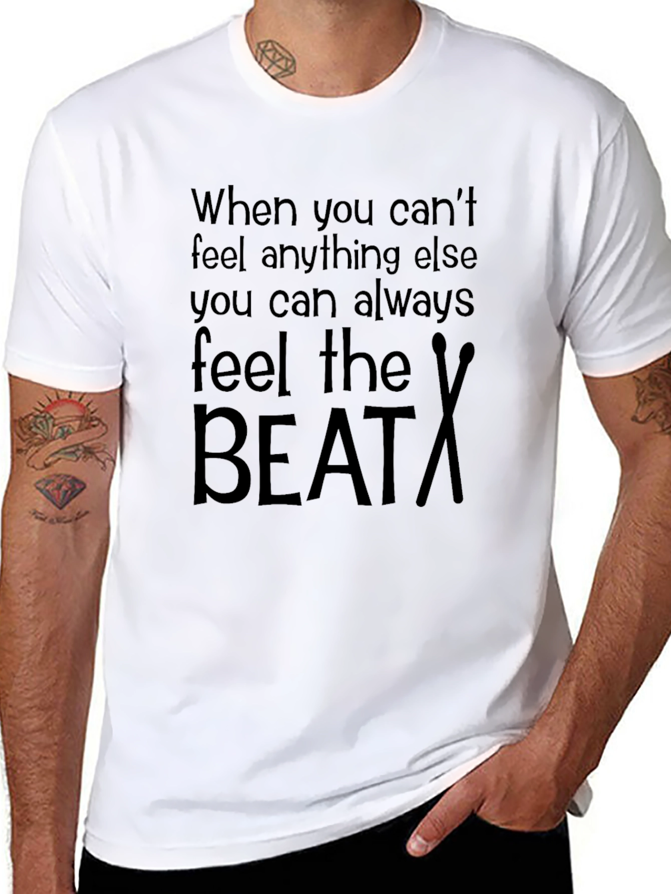 Feel the Beat Black Graphic Tee