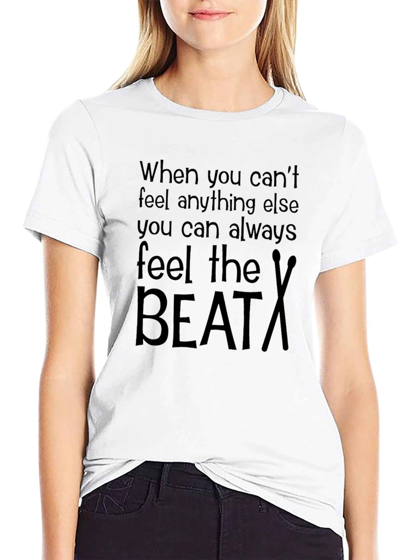 Feel the Beat Black Graphic Tee
