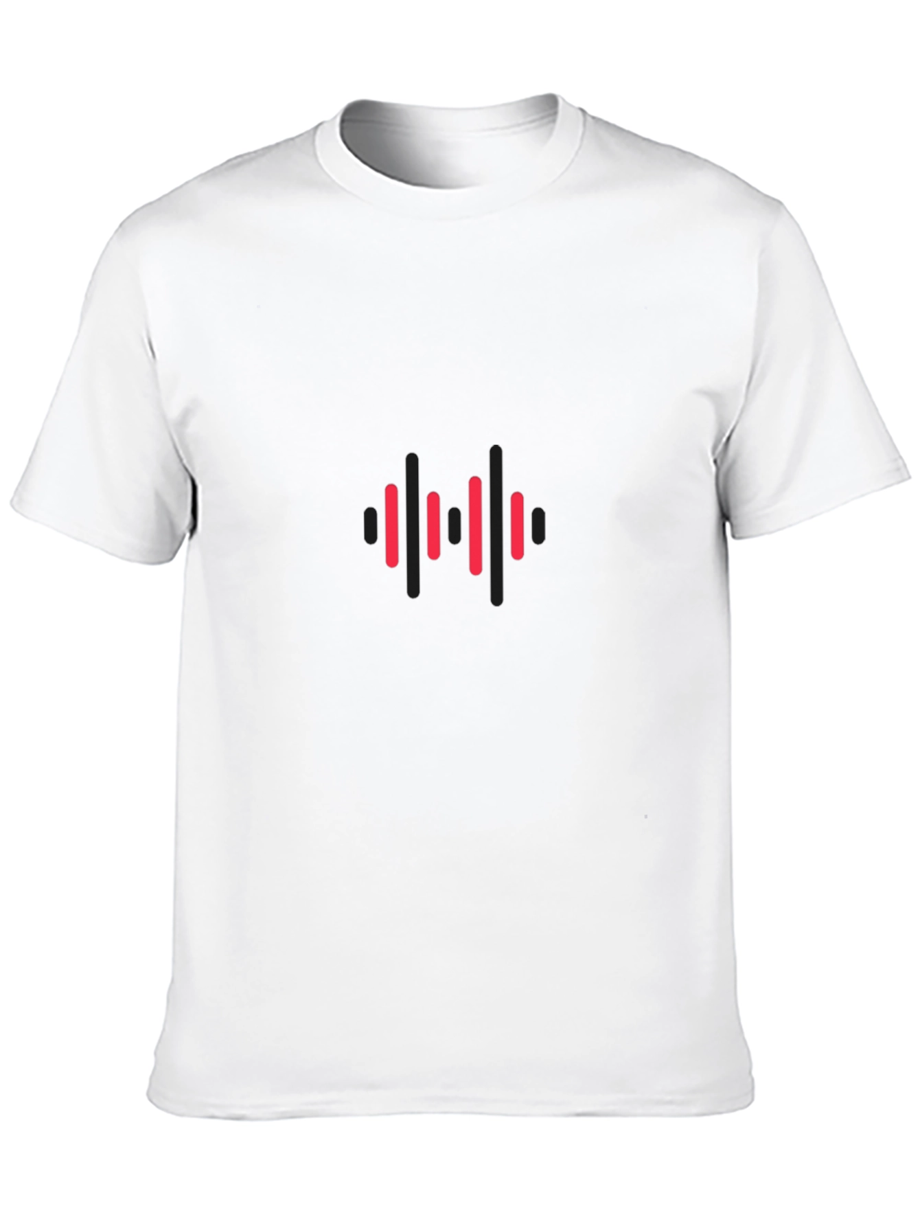 Modern Graphic Tee - Red Equalizer Design on Black