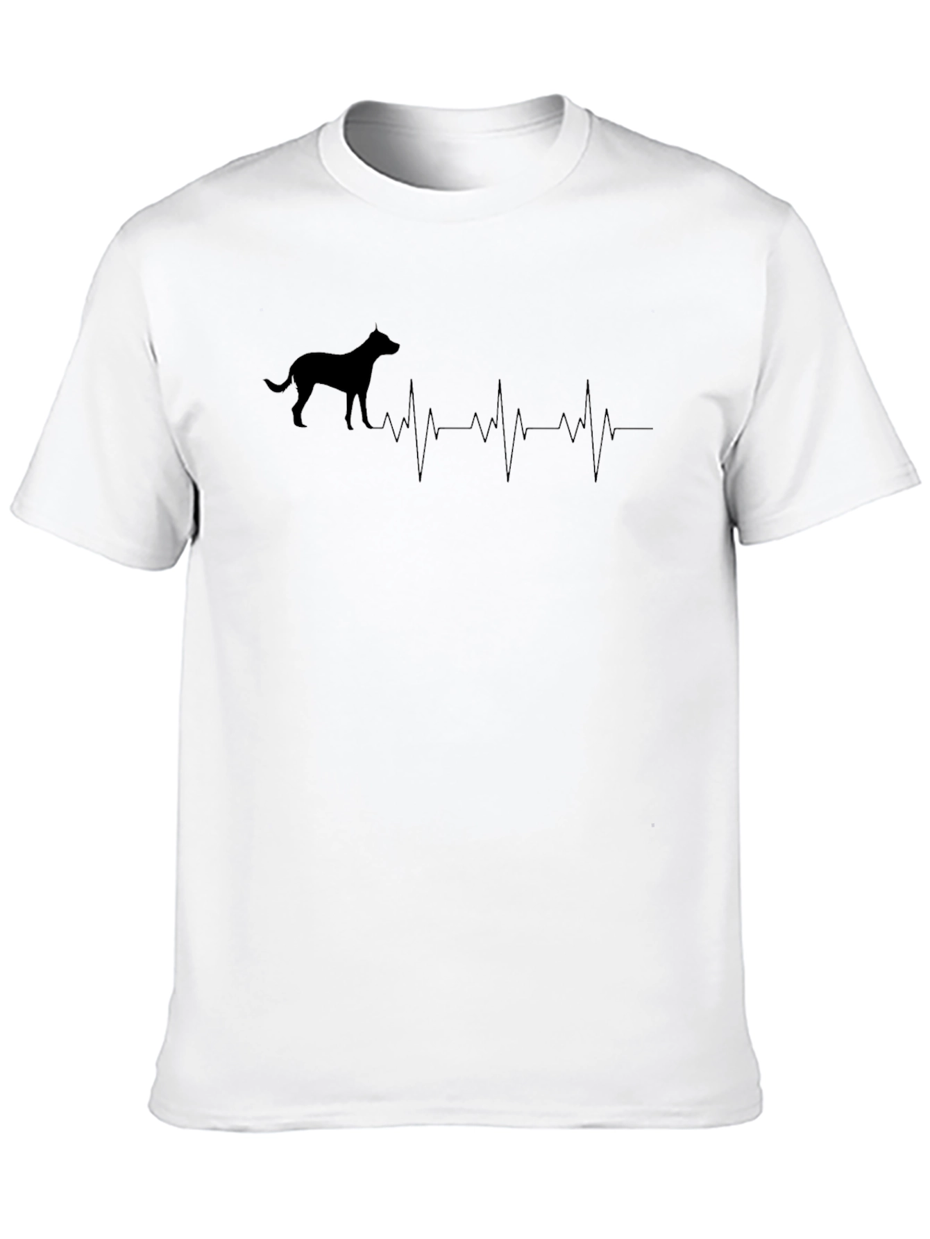 Dog Heartbeat Graphic Tee - Black Cotton Comfort