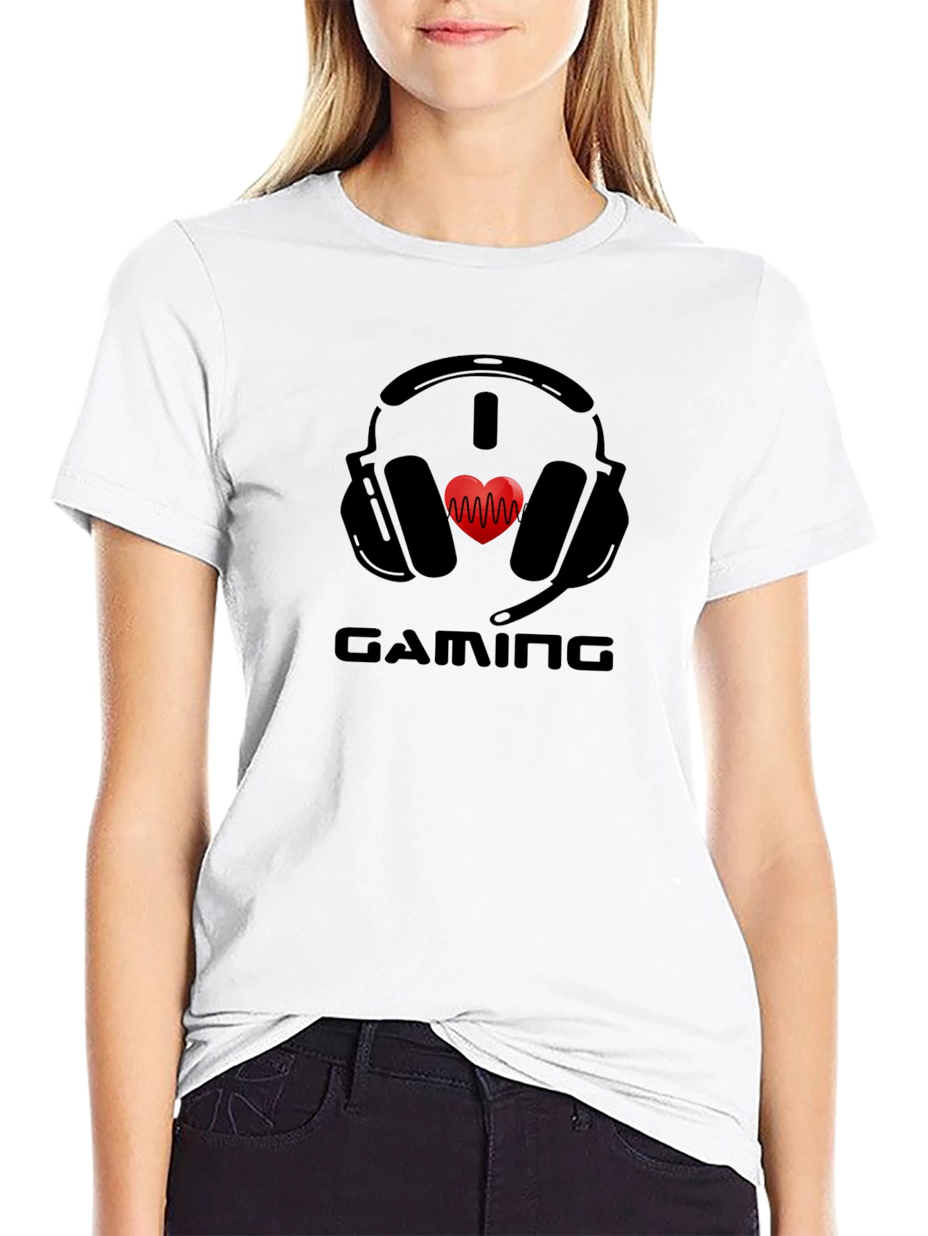 Gamer Heartbeat Graphic T-Shirt - Black Cotton Tee