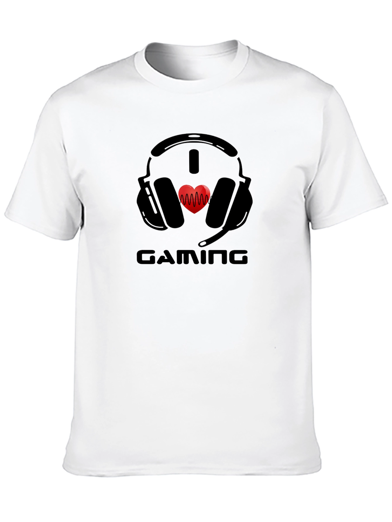 Gamer Heartbeat Graphic T-Shirt - Black Cotton Tee