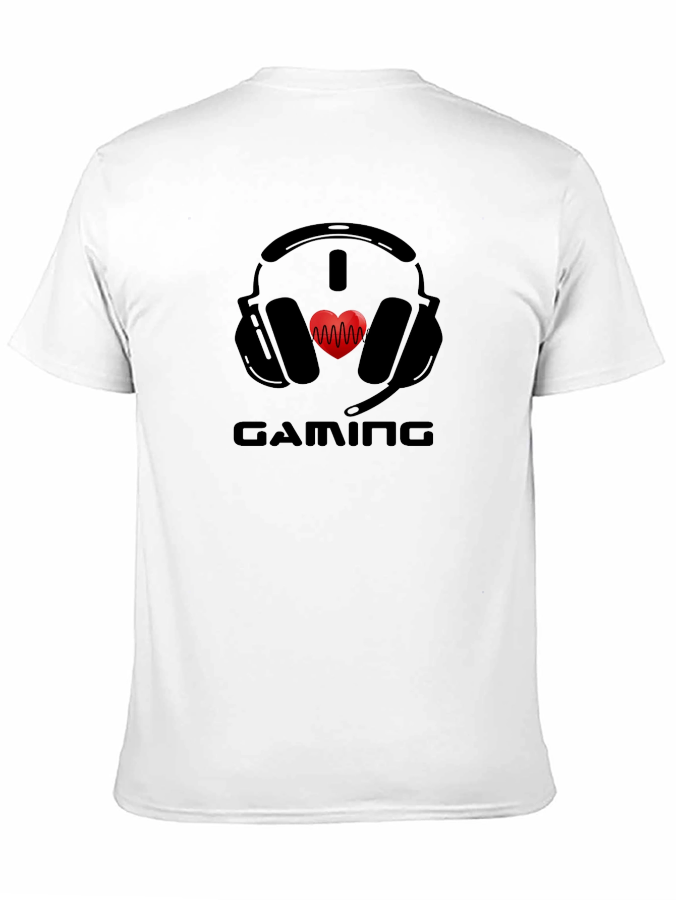 Gamer Heartbeat Graphic T-Shirt - Black Cotton Tee