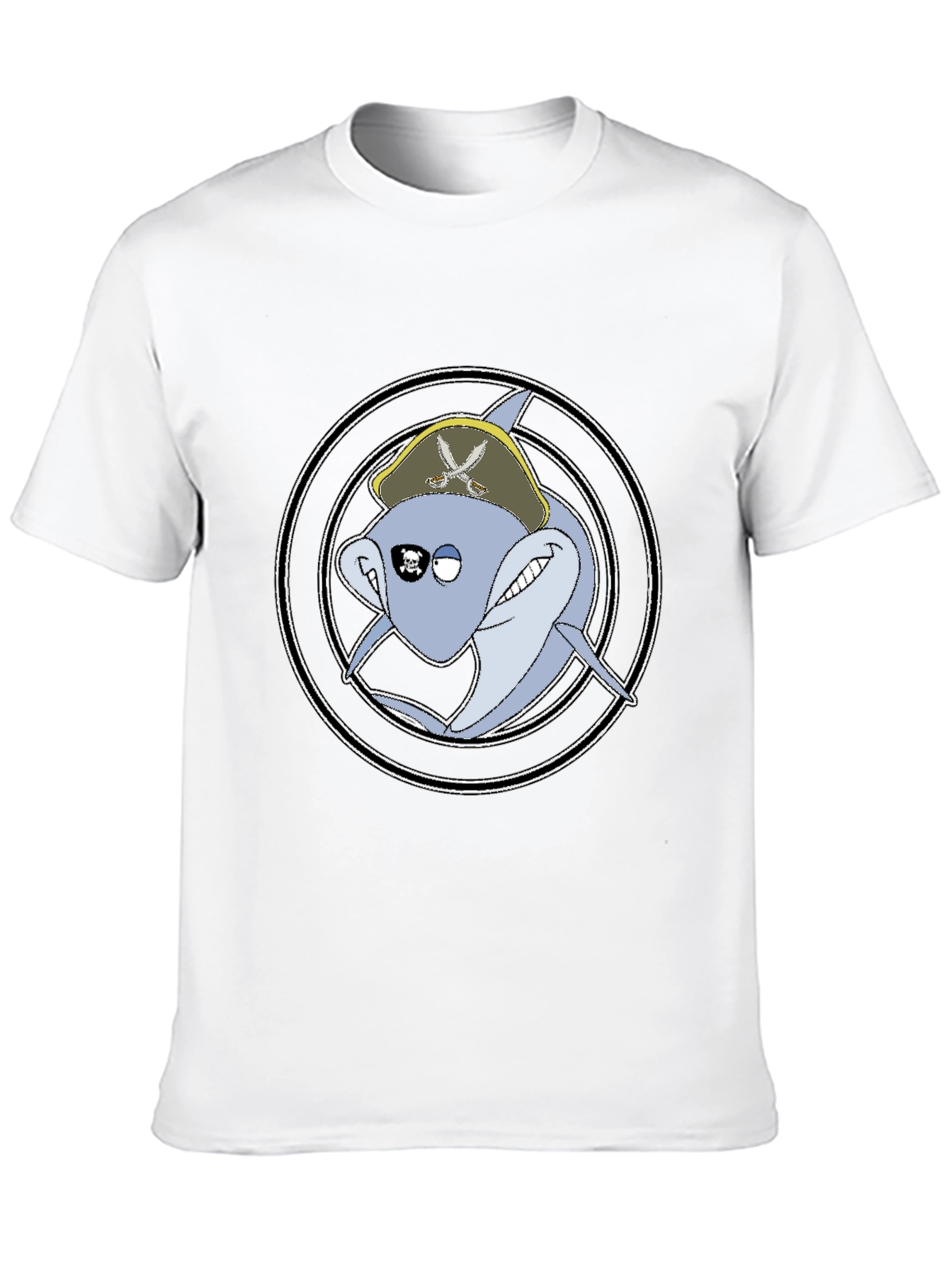 Pirate Shark Graphic Tee - Mens Black T-Shirt