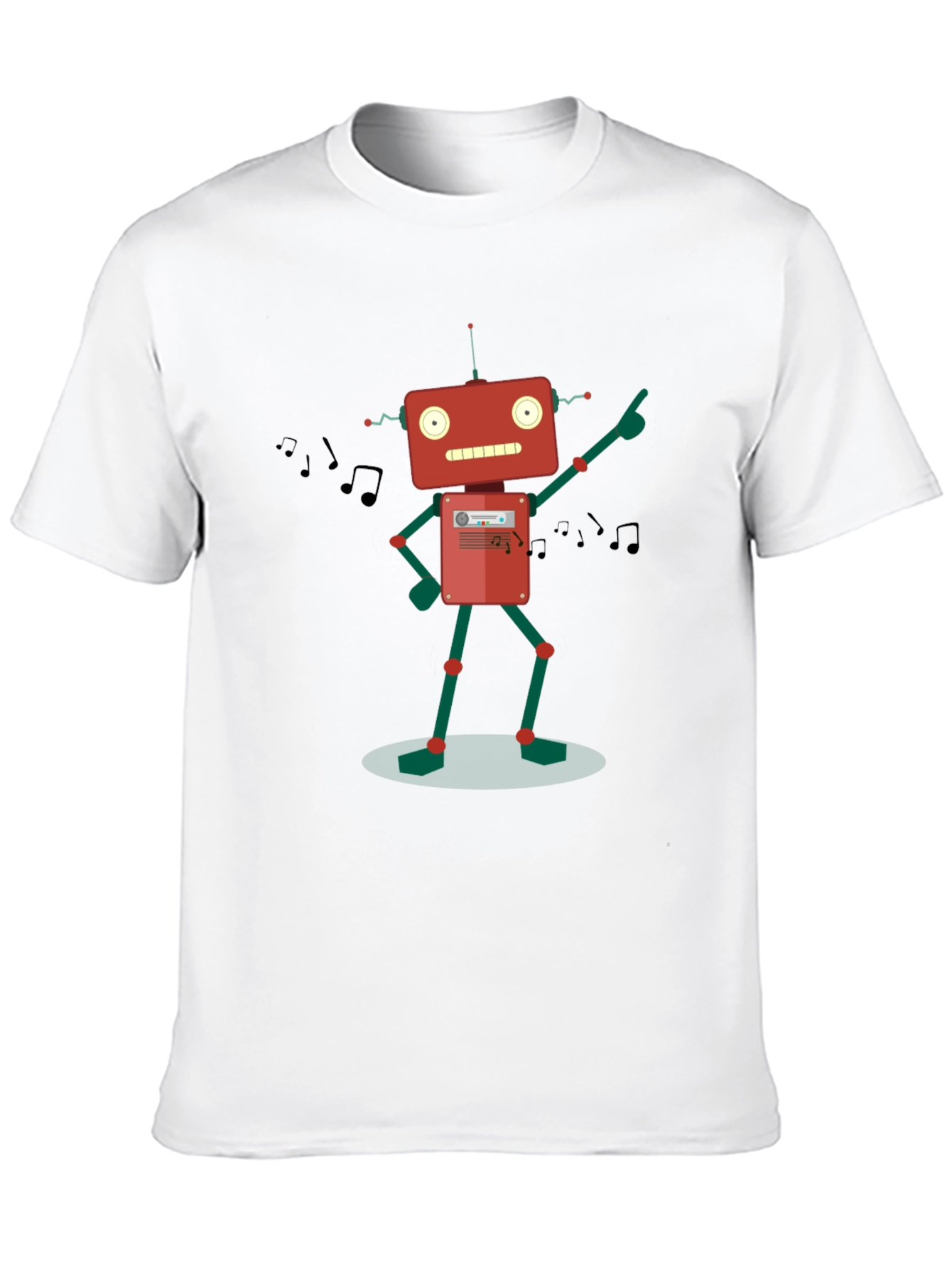 Retro Robot Music Lover Graphic T-Shirt