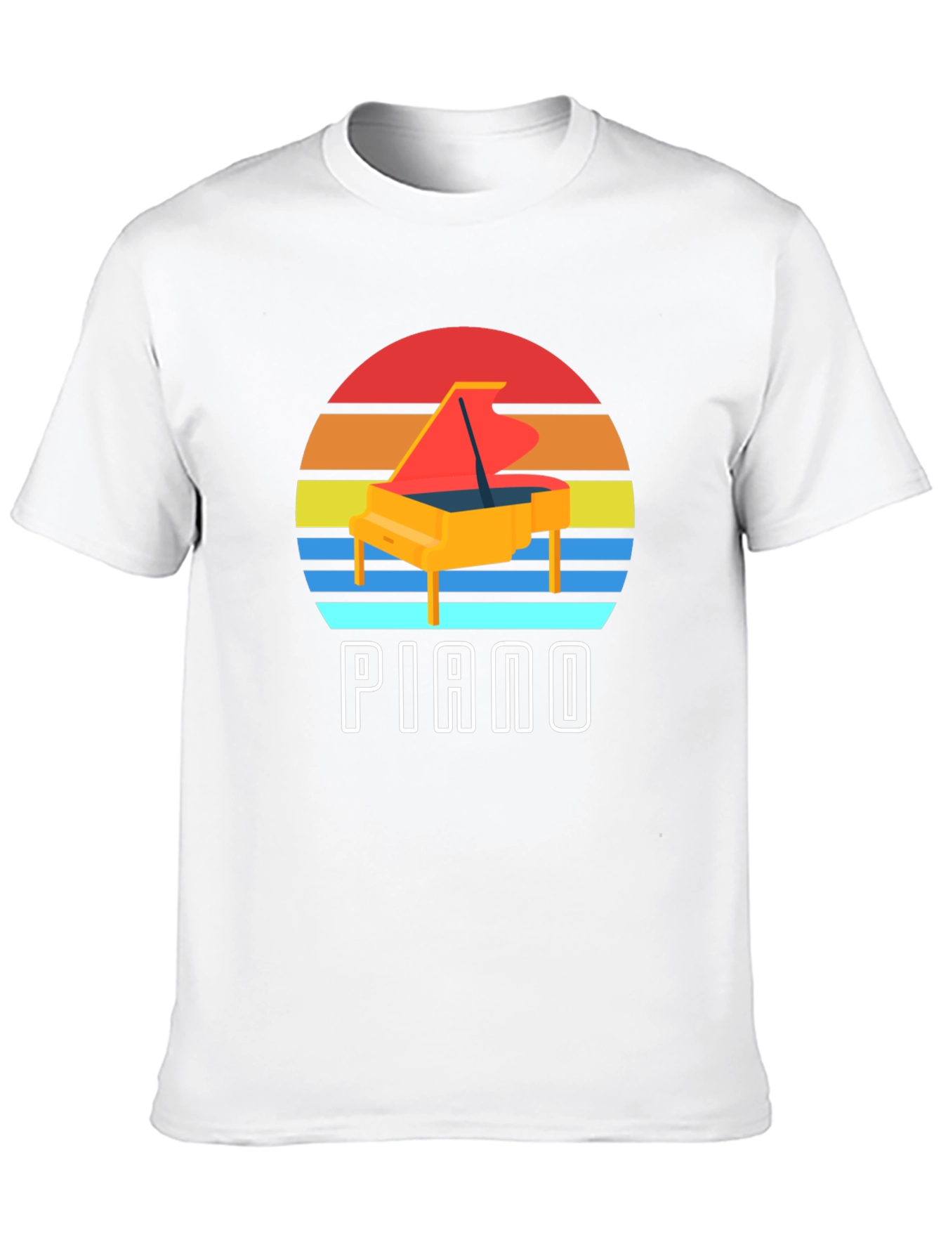 Retro Piano Sunset Graphic Tee