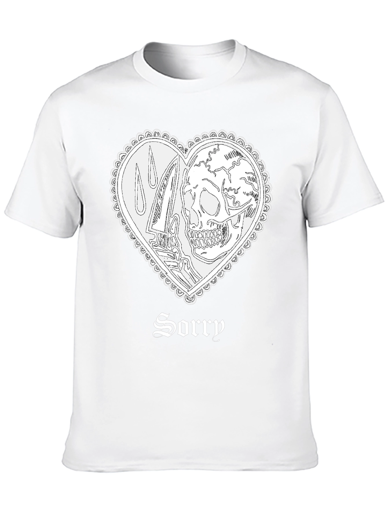 Sorry Skull Heart T-Shirt - Edgy Graphic Tee