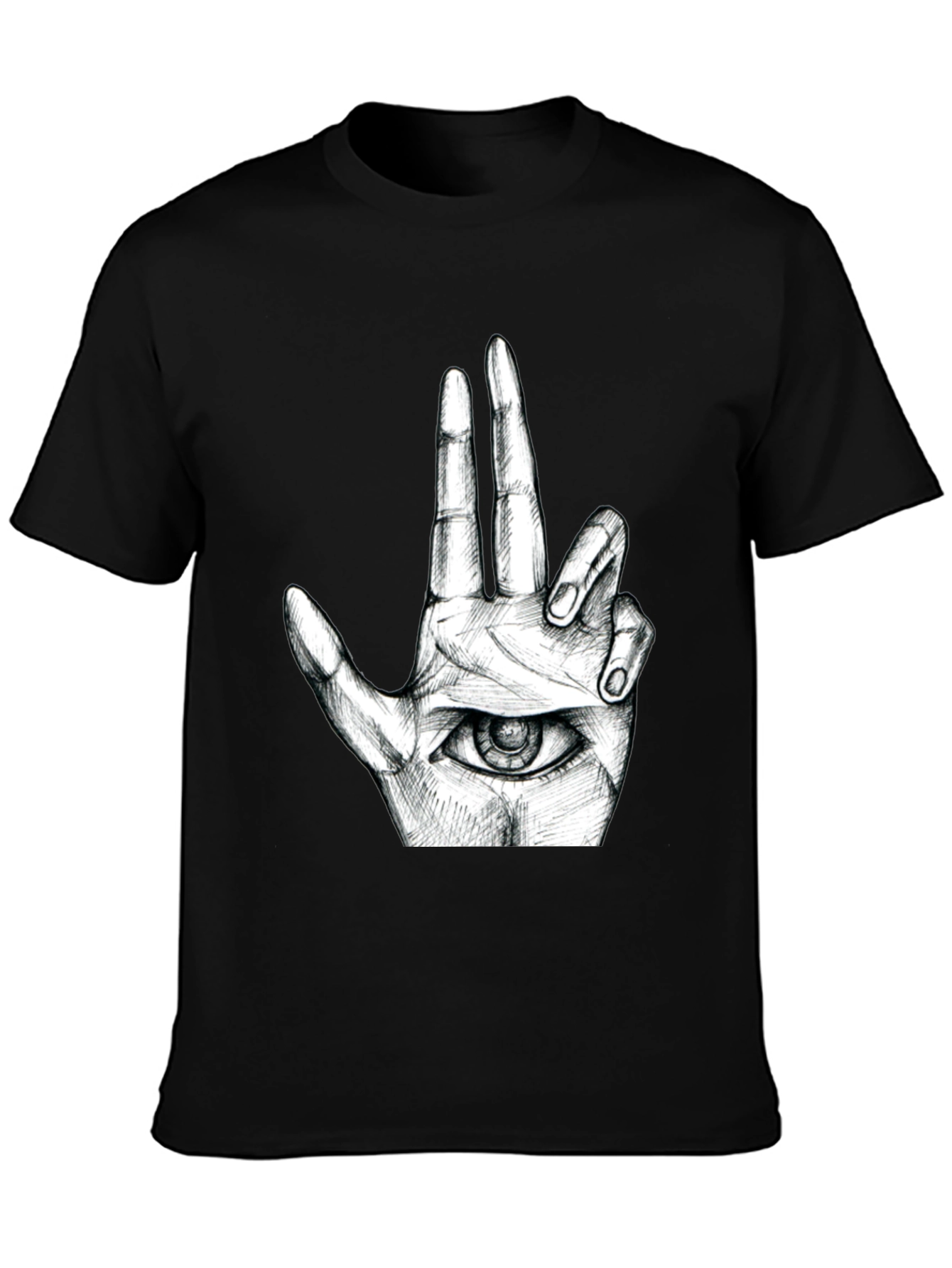 Eye Hand Graphic T-Shirt - Black Cotton Tee