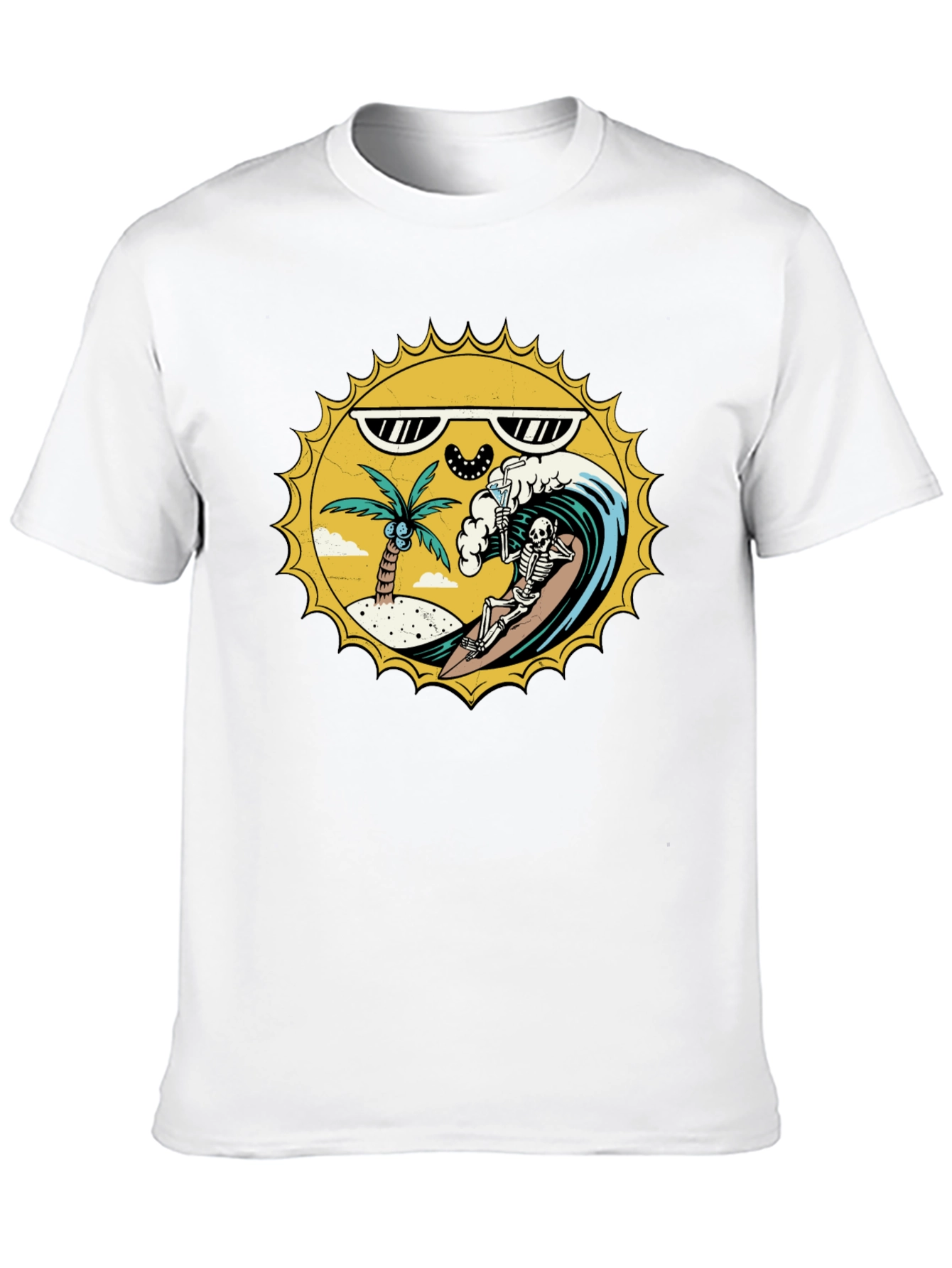 Surfs Up Skeleton T-Shirt - Beach Vibes