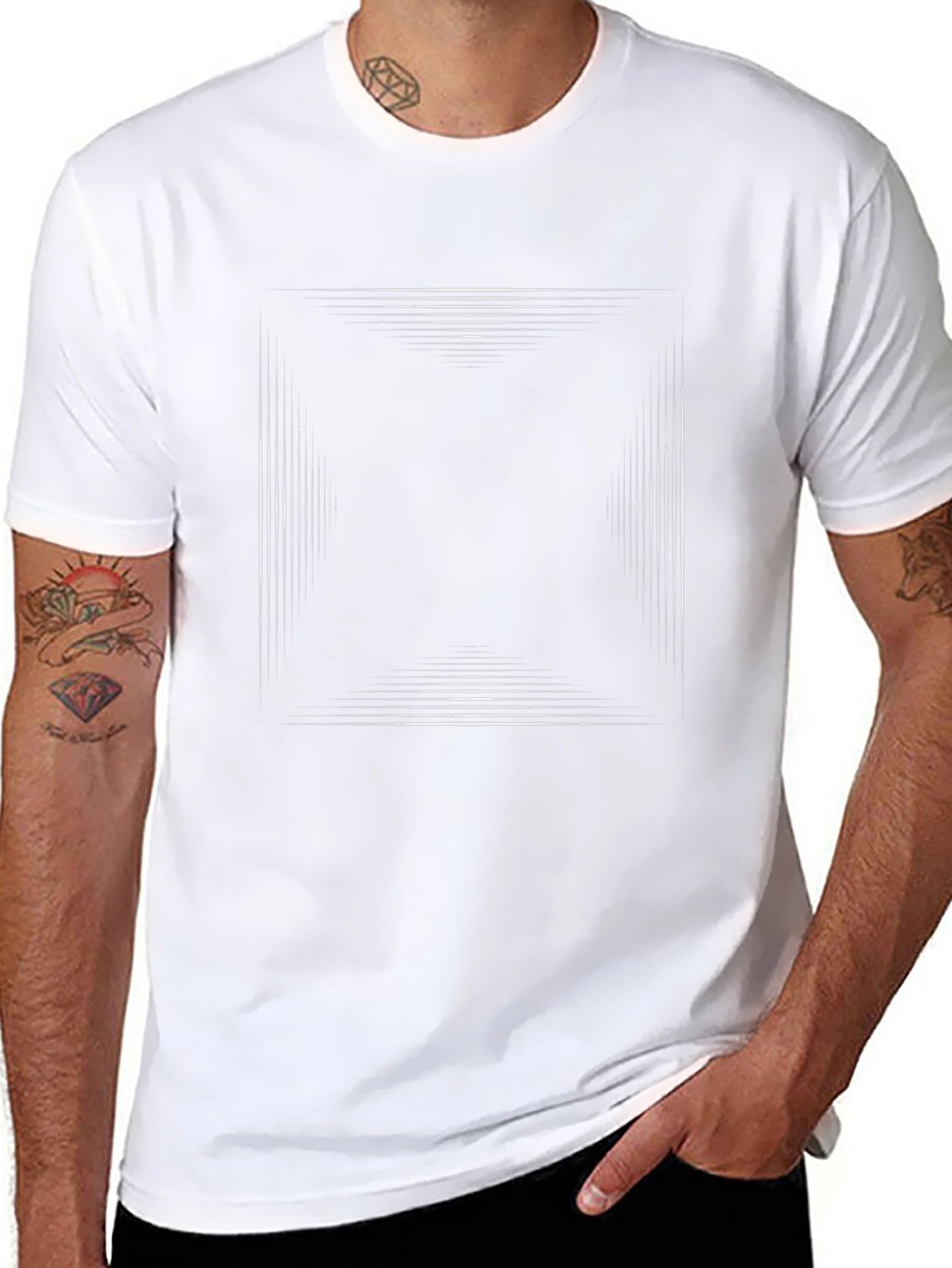 Abstract Lines Graphic Tee - Modern Black T-Shirt