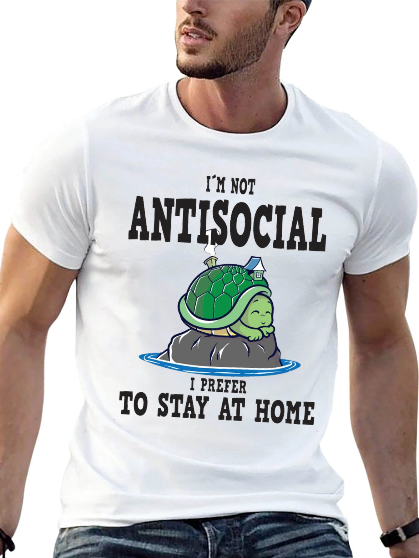 Antisocial Turtle Graphic Tee - Stay Home Comfort