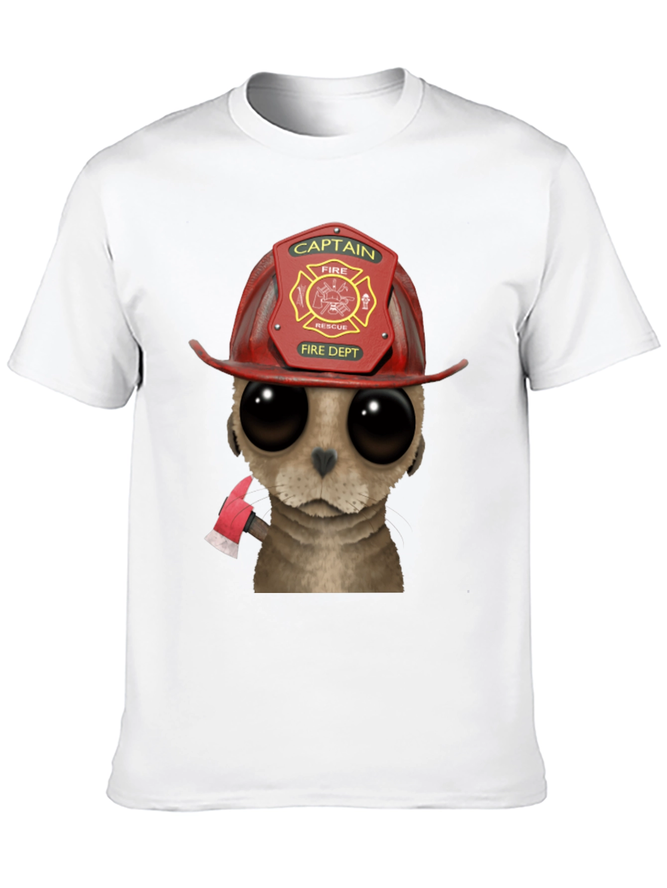 Firefighter Meerkat T-Shirt - Cute Cartoon Animal Design