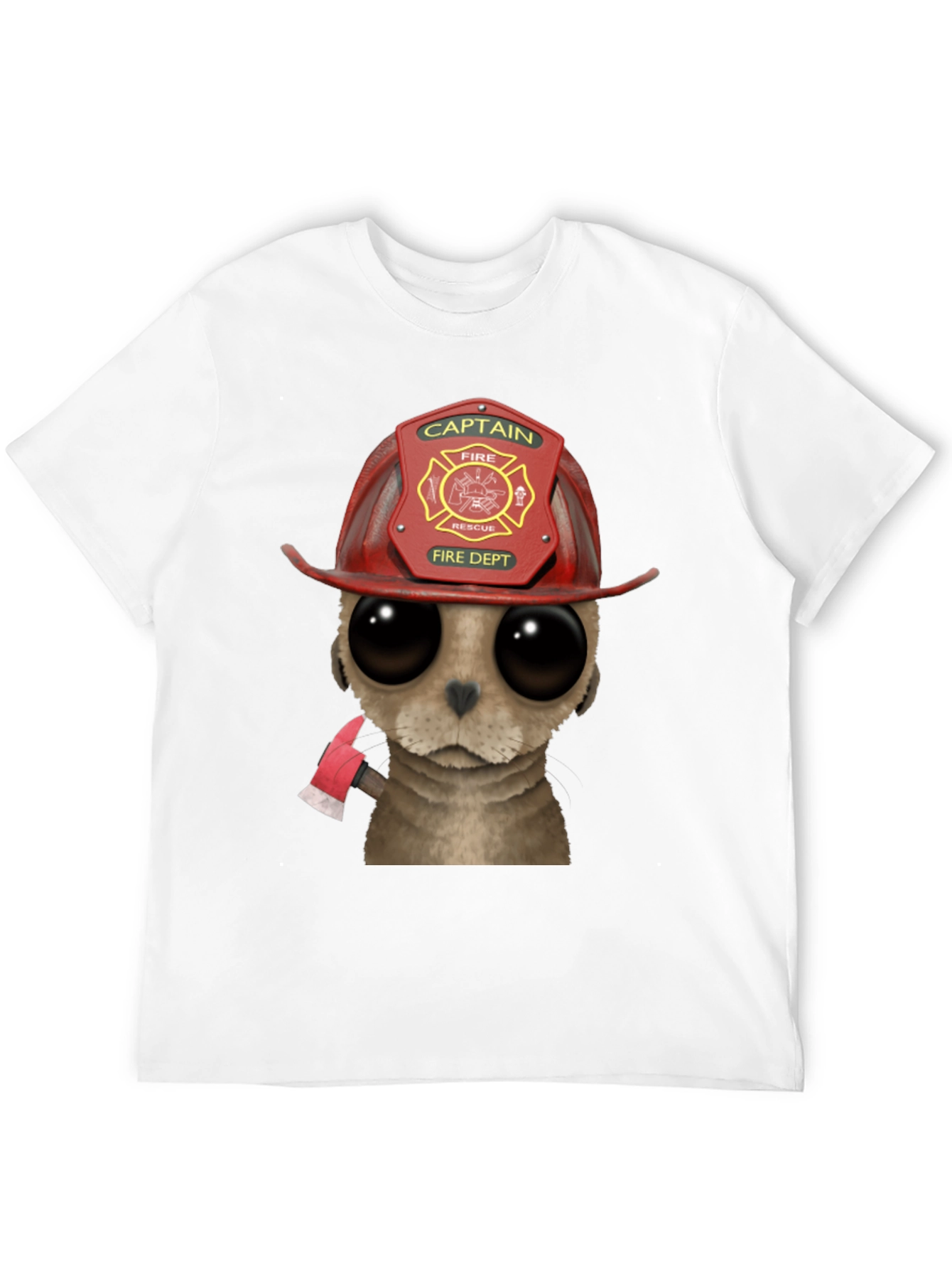 Firefighter Meerkat T-Shirt - Cute Cartoon Animal Design