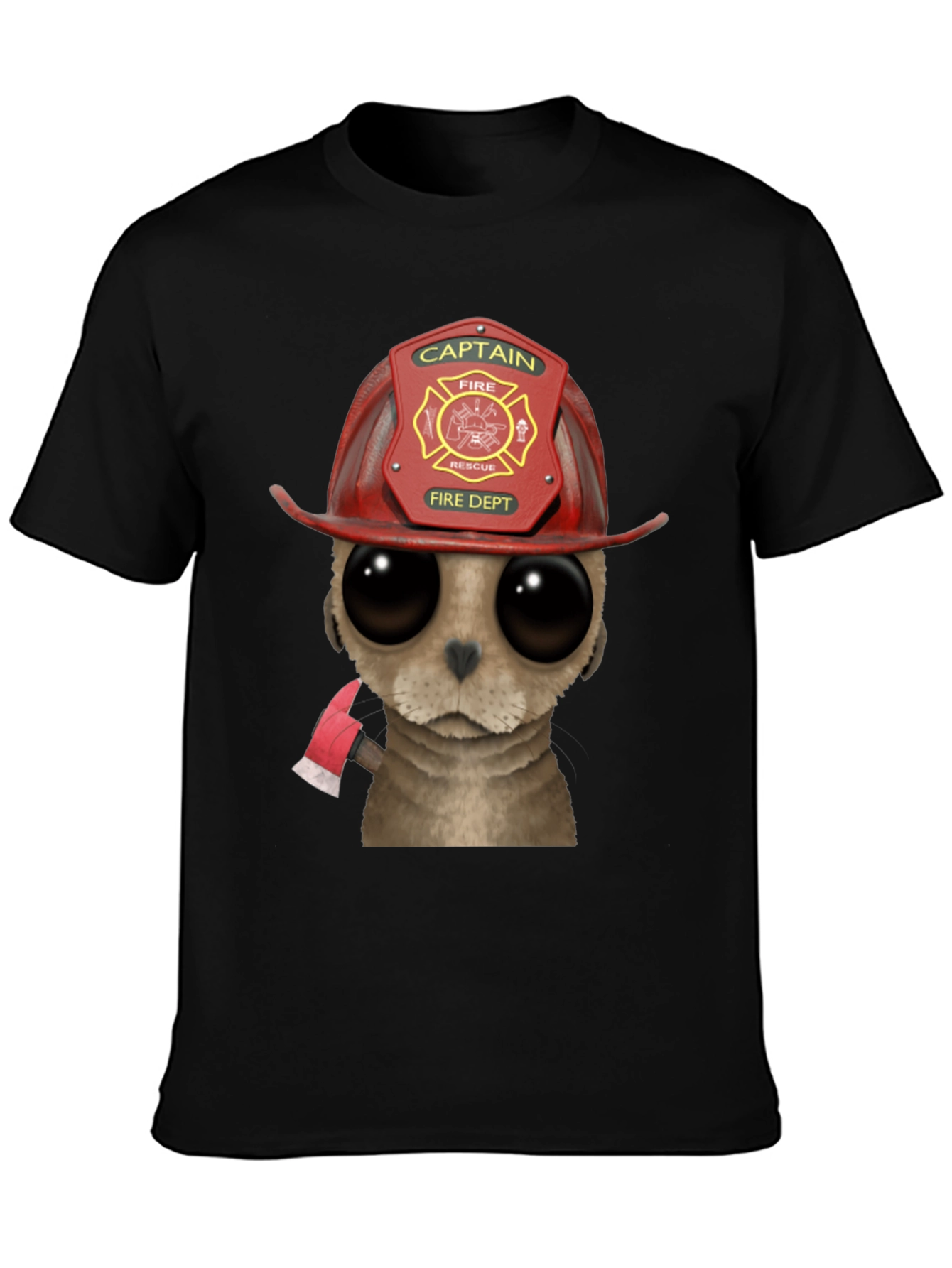 Firefighter Meerkat T-Shirt - Cute Cartoon Animal Design