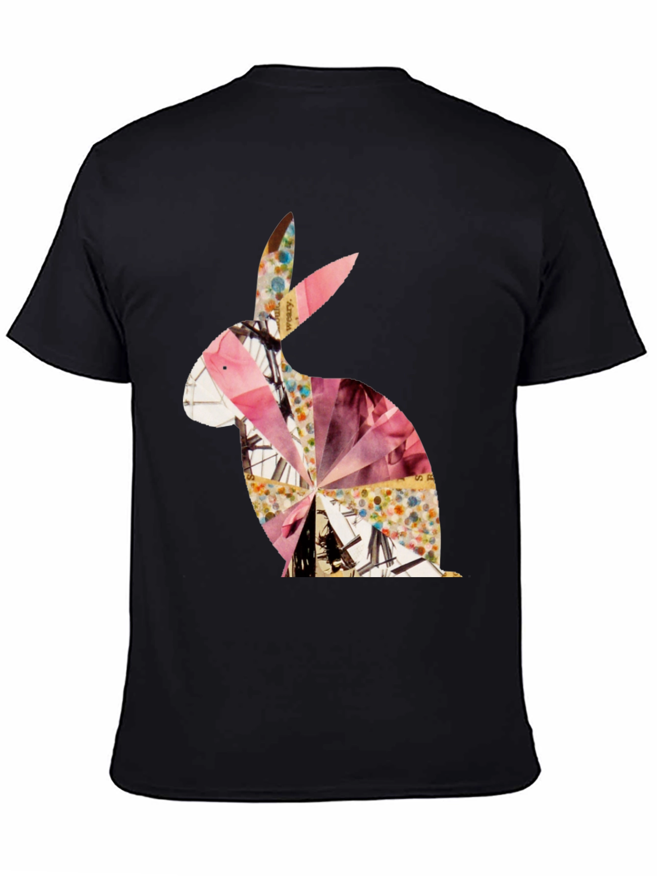 Abstract Rabbit Graphic Tee - Unisex Black T-Shirt