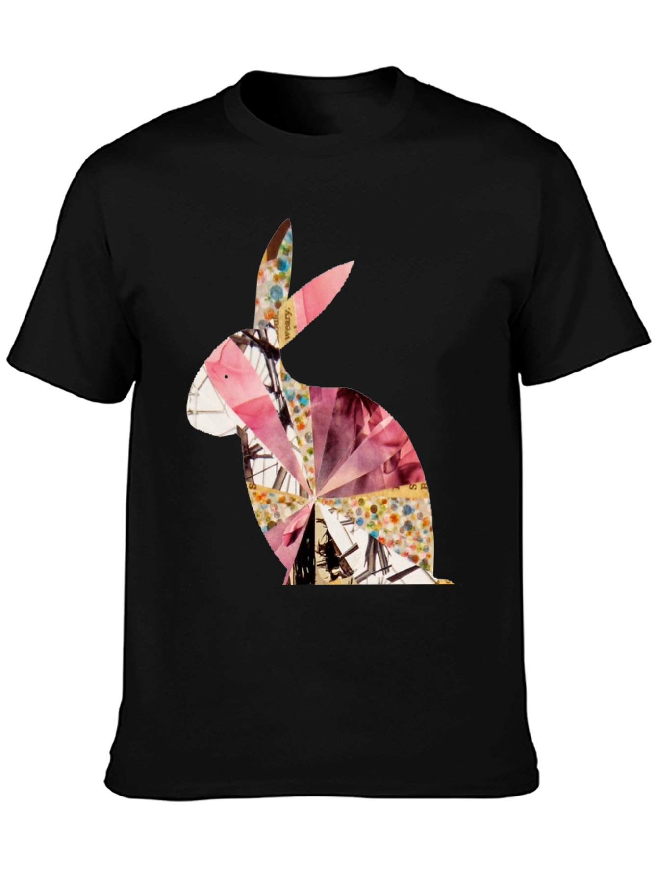 Abstract Rabbit Graphic Tee - Unisex Black T-Shirt