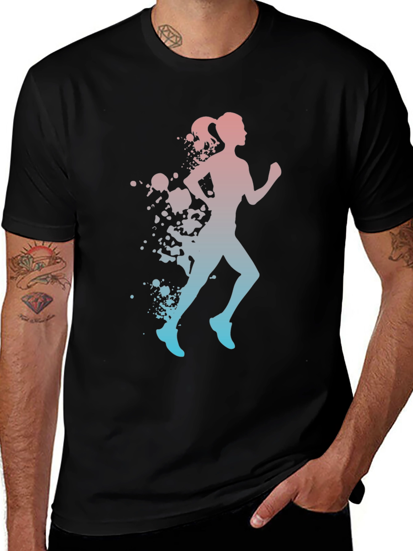 Runner Silhouette T-Shirt - Gradient Design