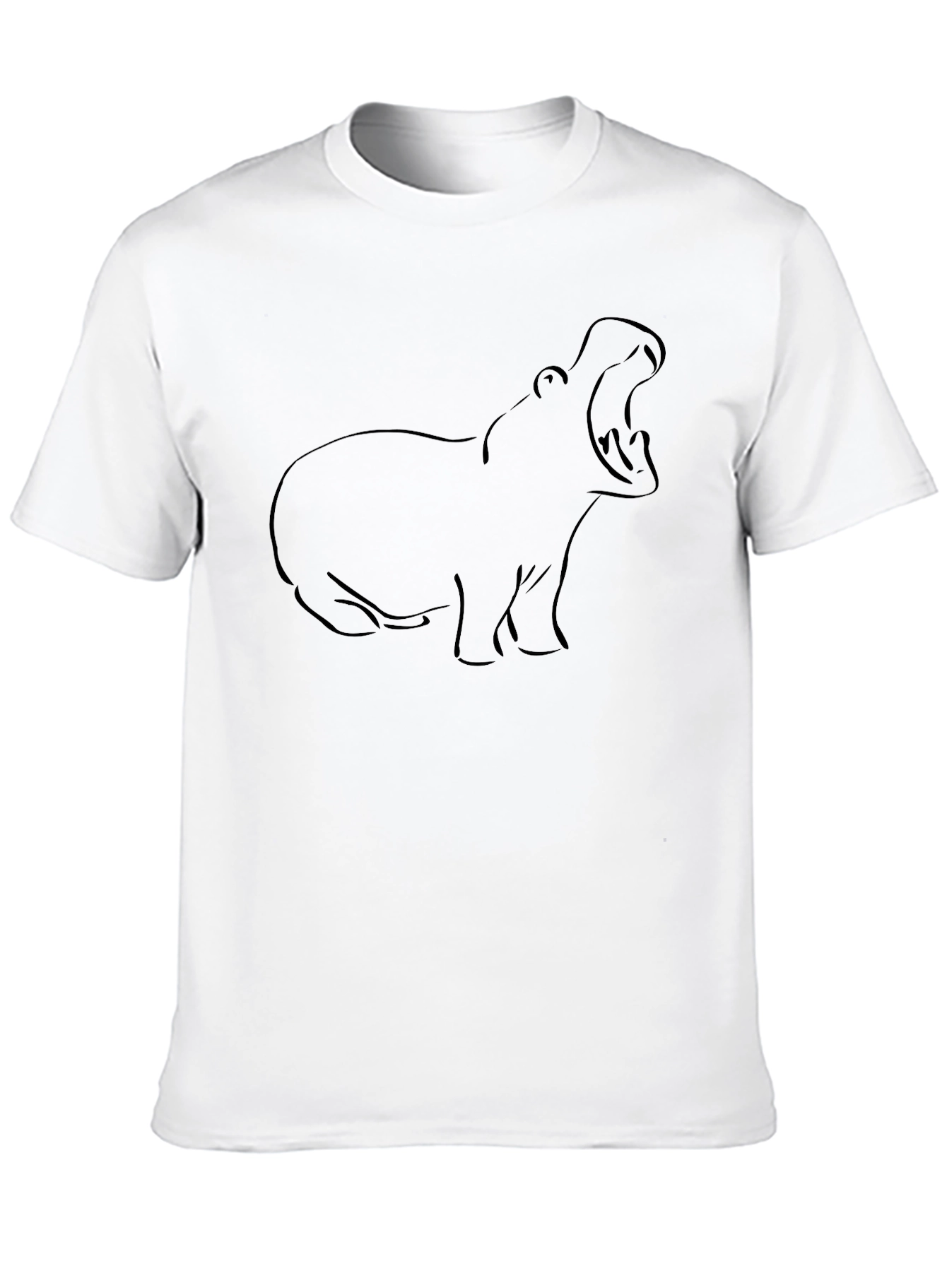 Hippo Outline Black T-Shirt
