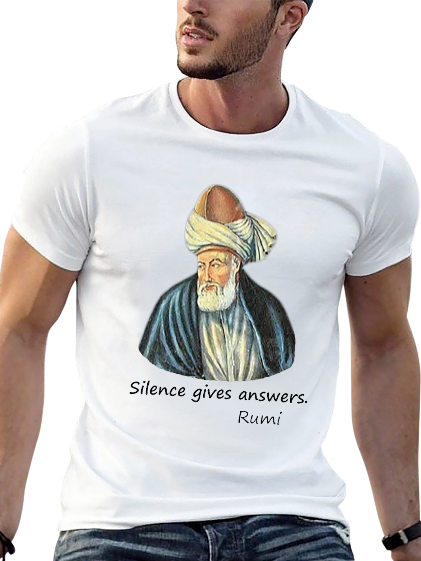 Rumi T-Shirt - Silence Gives Answers