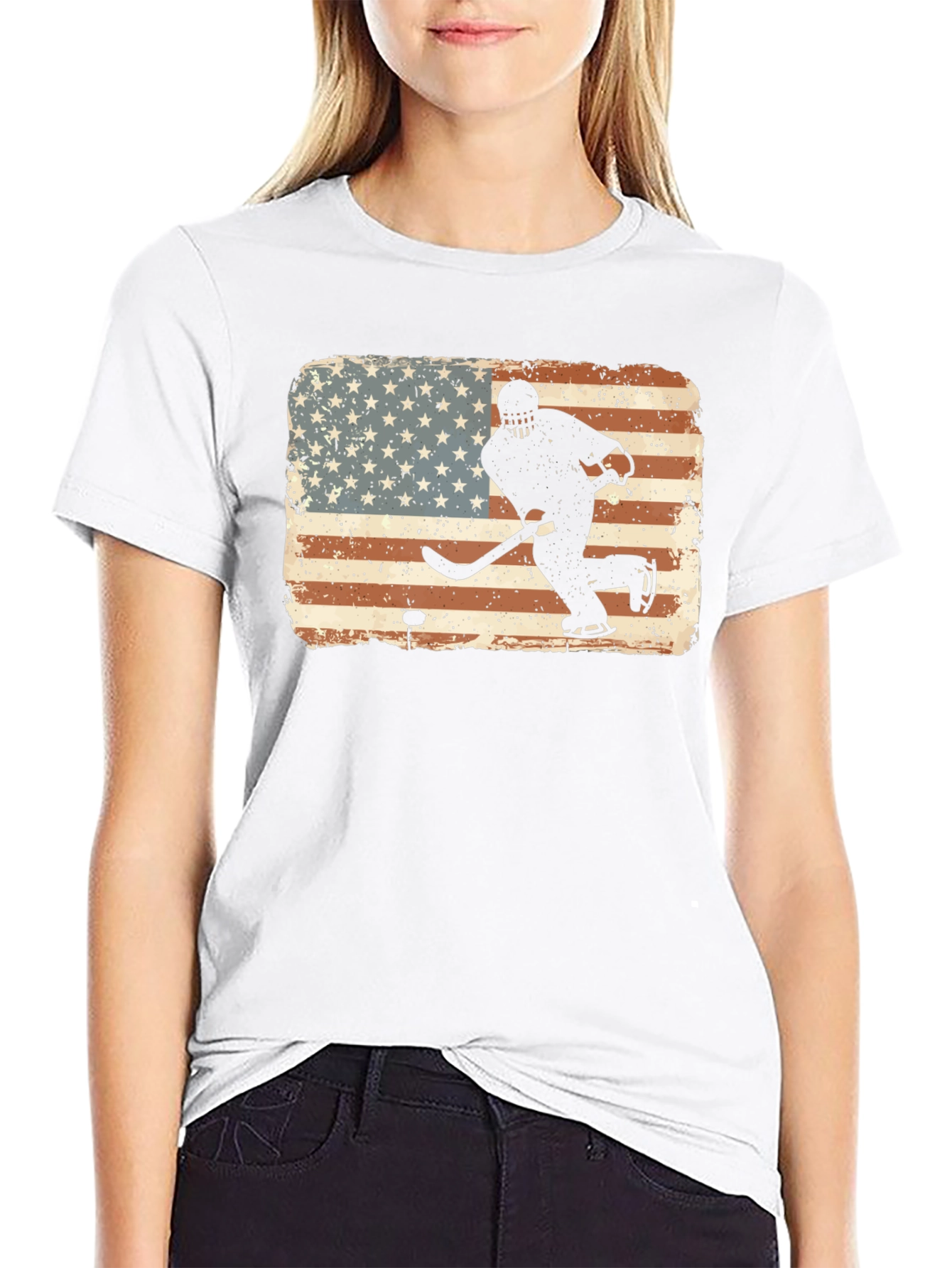 Hockey USA Flag Graphic T-Shirt