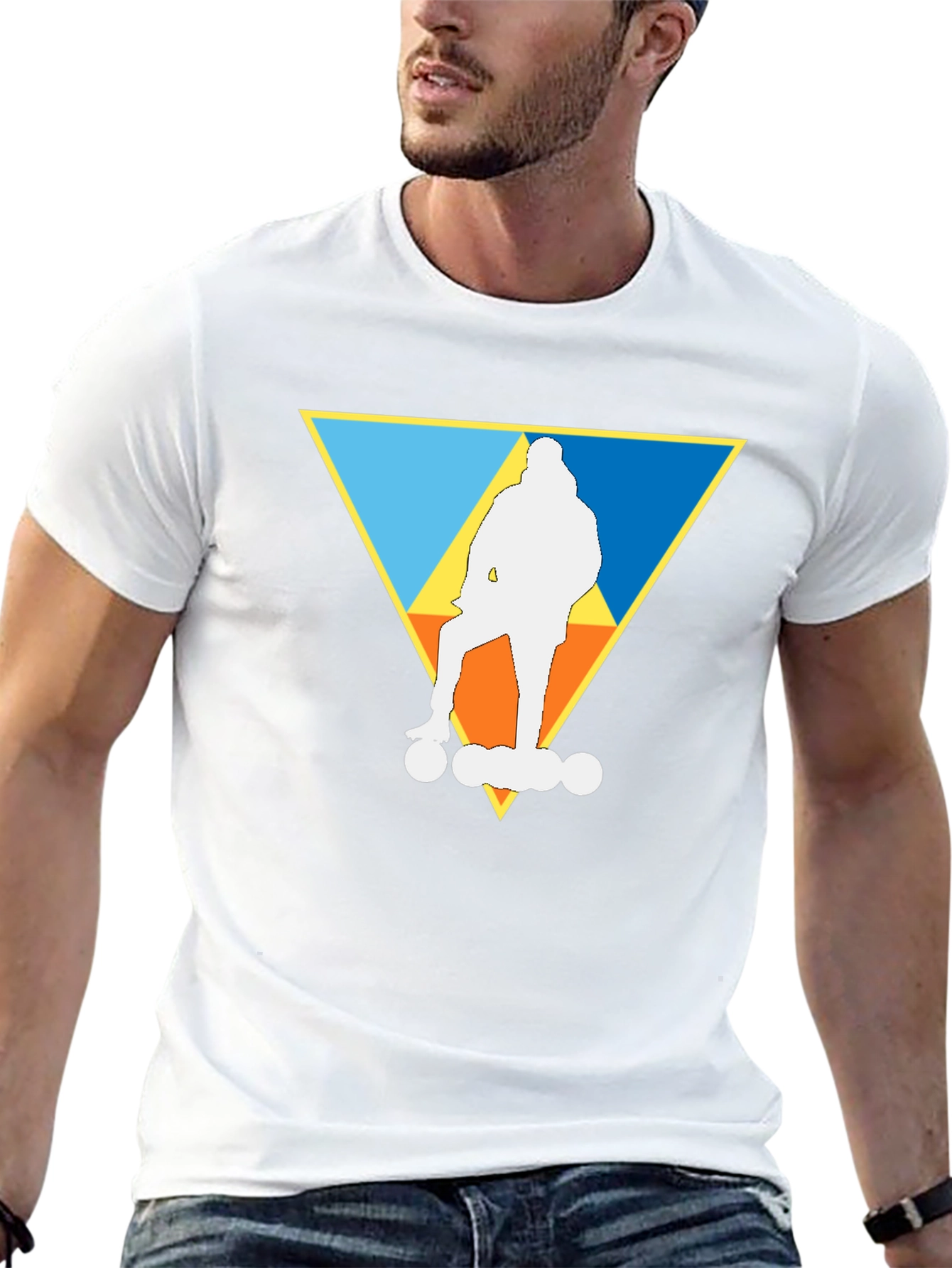Skateboarding Triangle Graphic Tee - Cool Casual Style