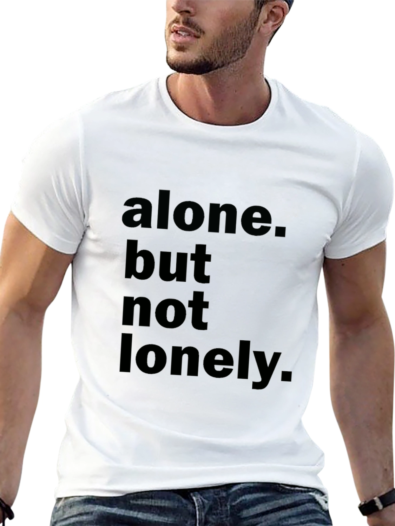 Alone But Not Lonely Black Graphic Tee