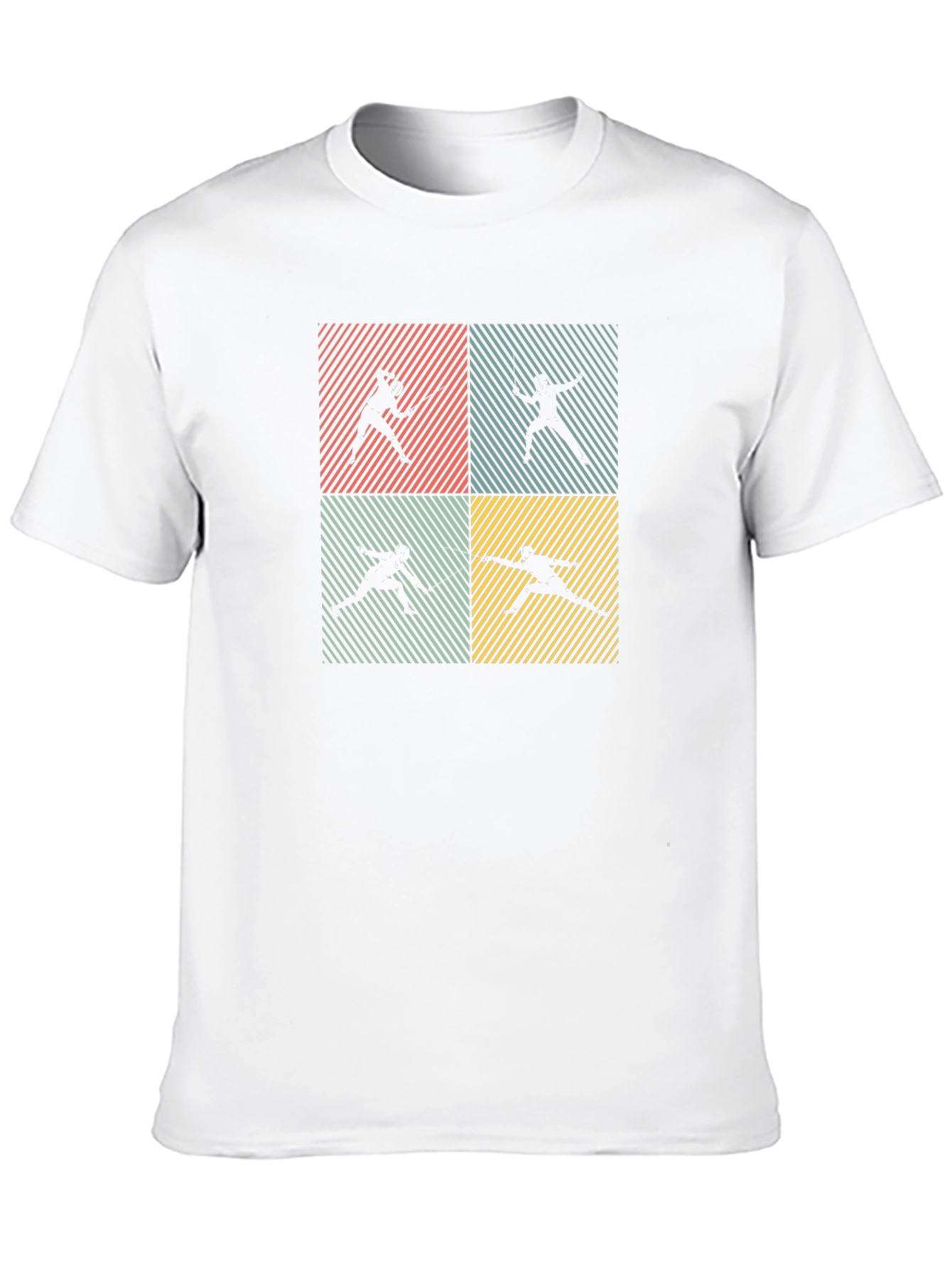 Fencing Silhouette Retro T-Shirt
