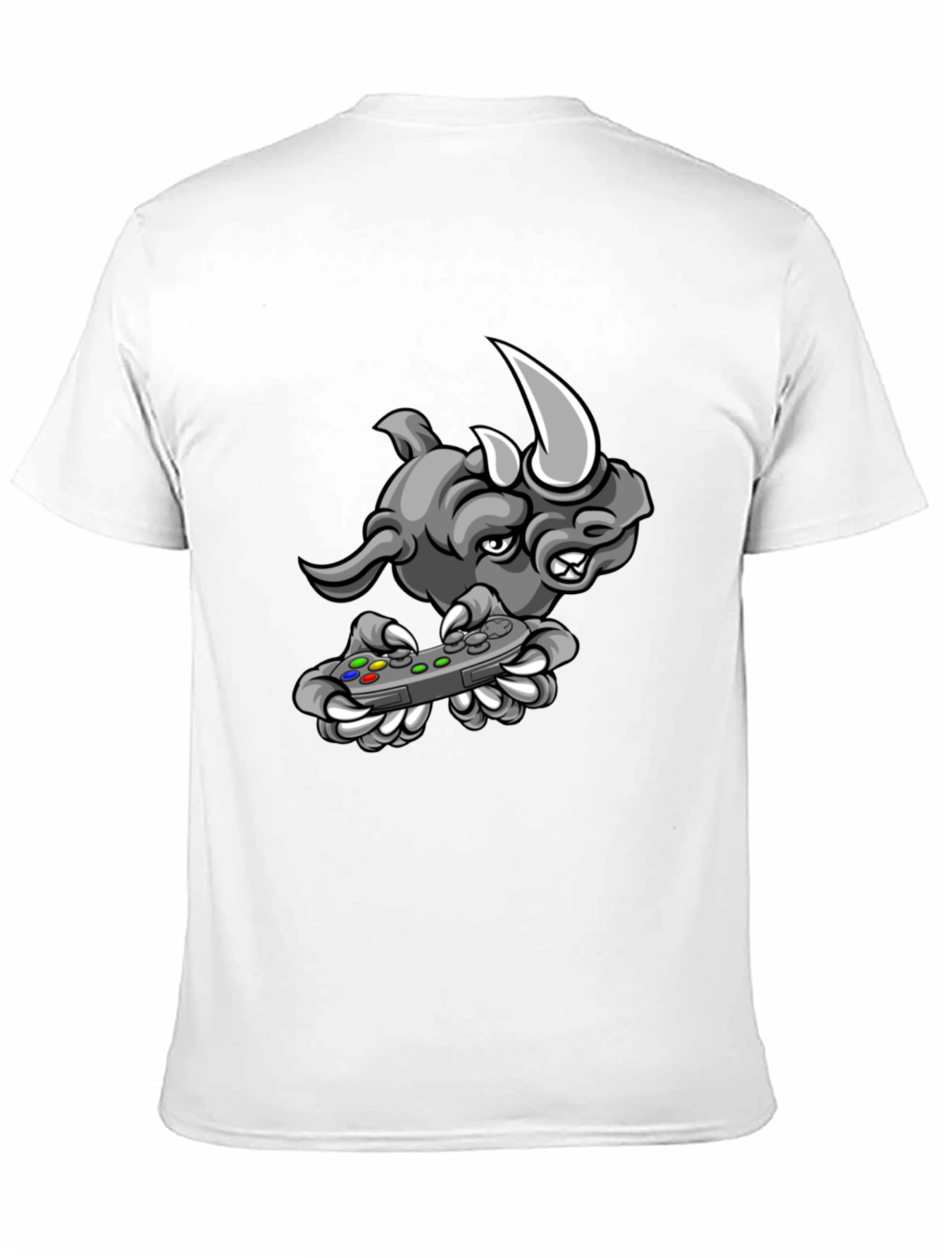 Gamer Rhino Graphic Tee - Black Cotton T-Shirt