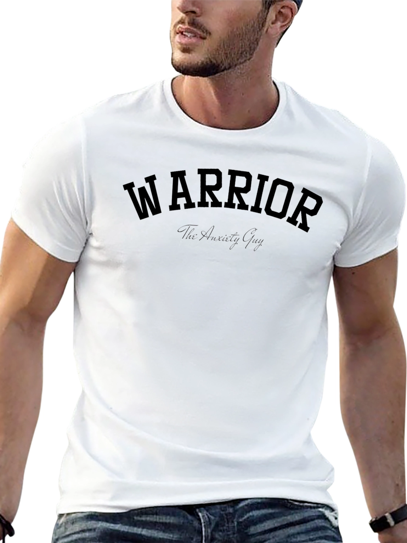 Warrior Anxiety Guy Black T-Shirt
