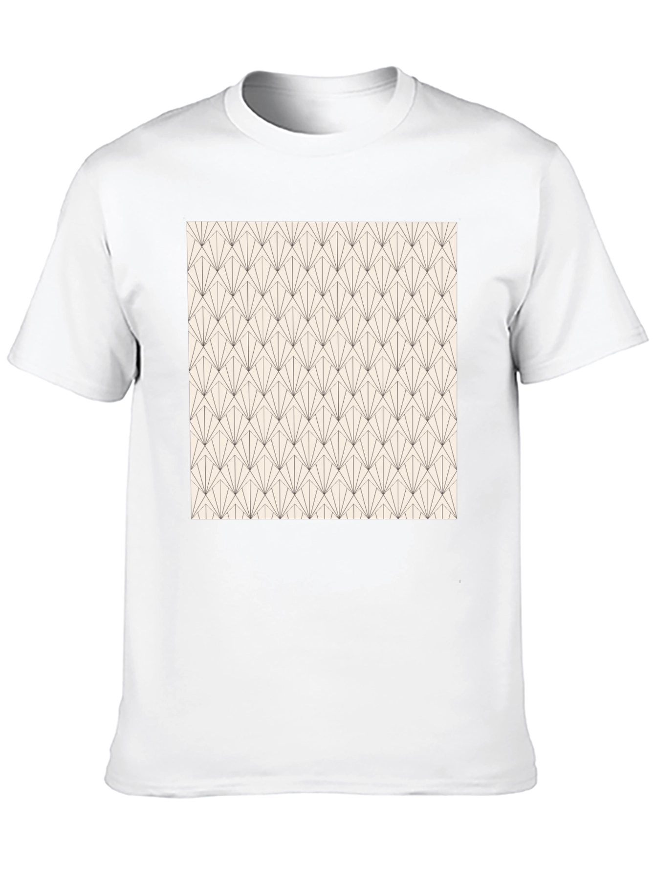 Geometric Art Deco Style Black T-Shirt