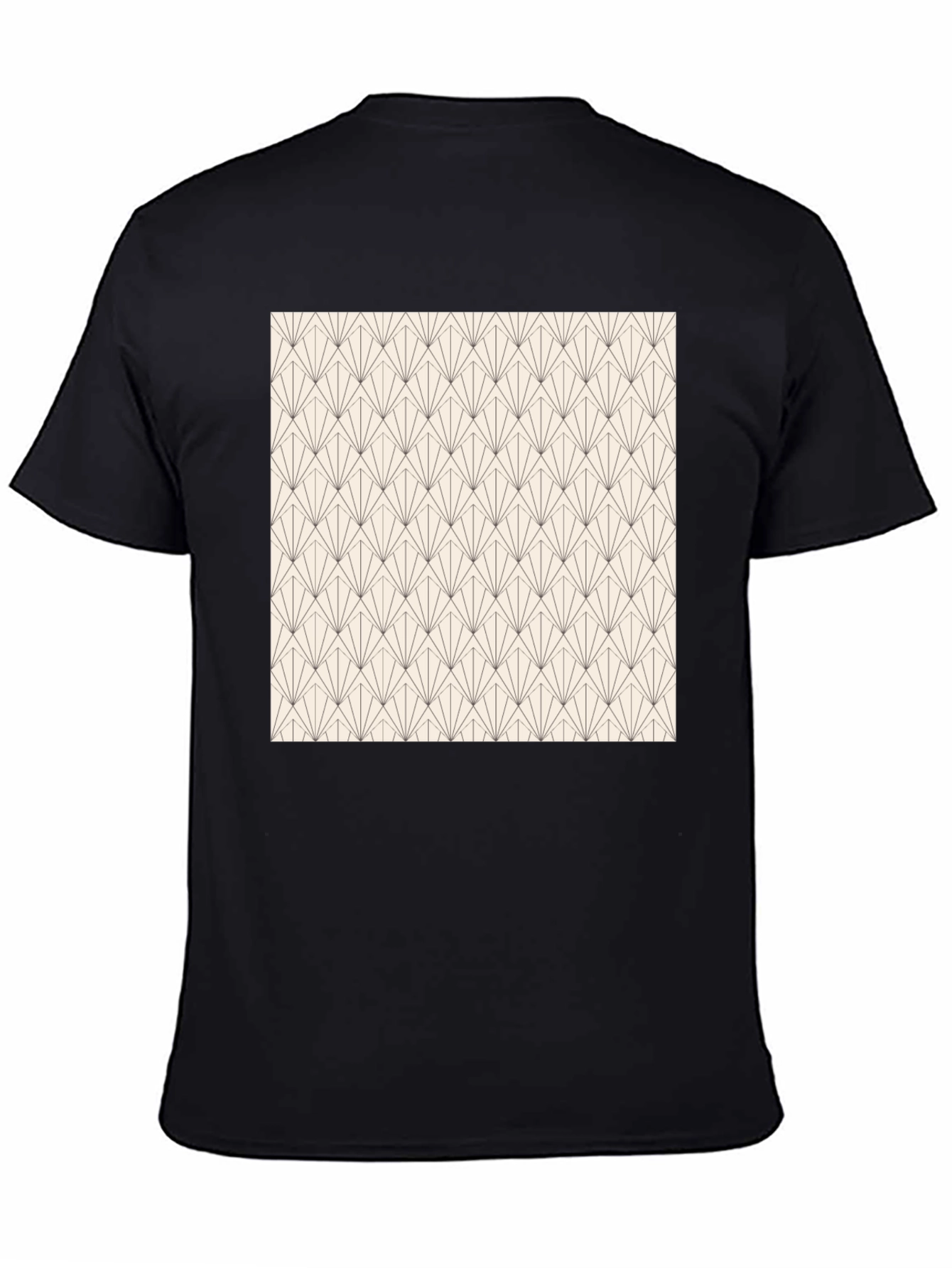 Geometric Art Deco Style Black T-Shirt