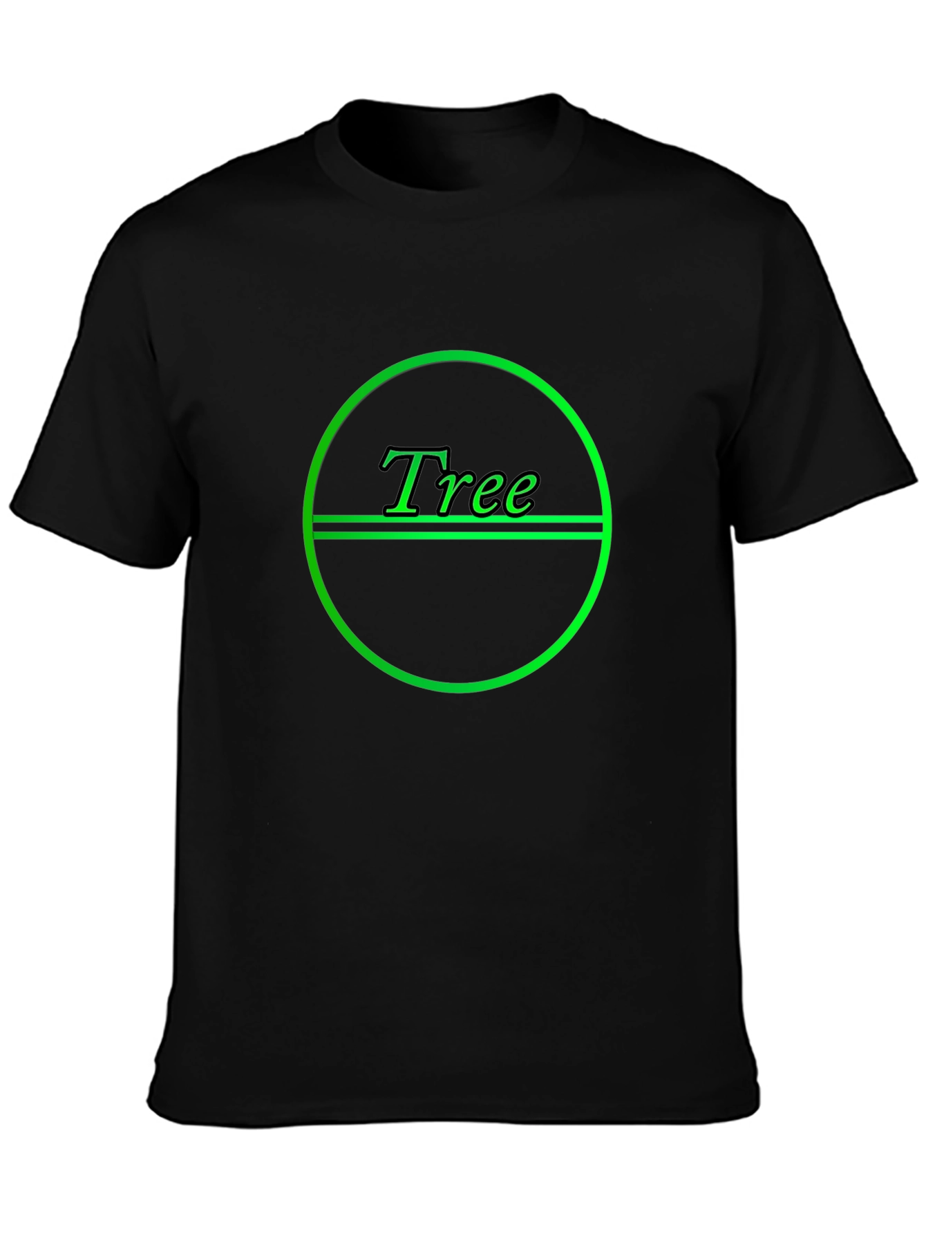 Green Tree Graphic T-Shirt - Black Casual Tee
