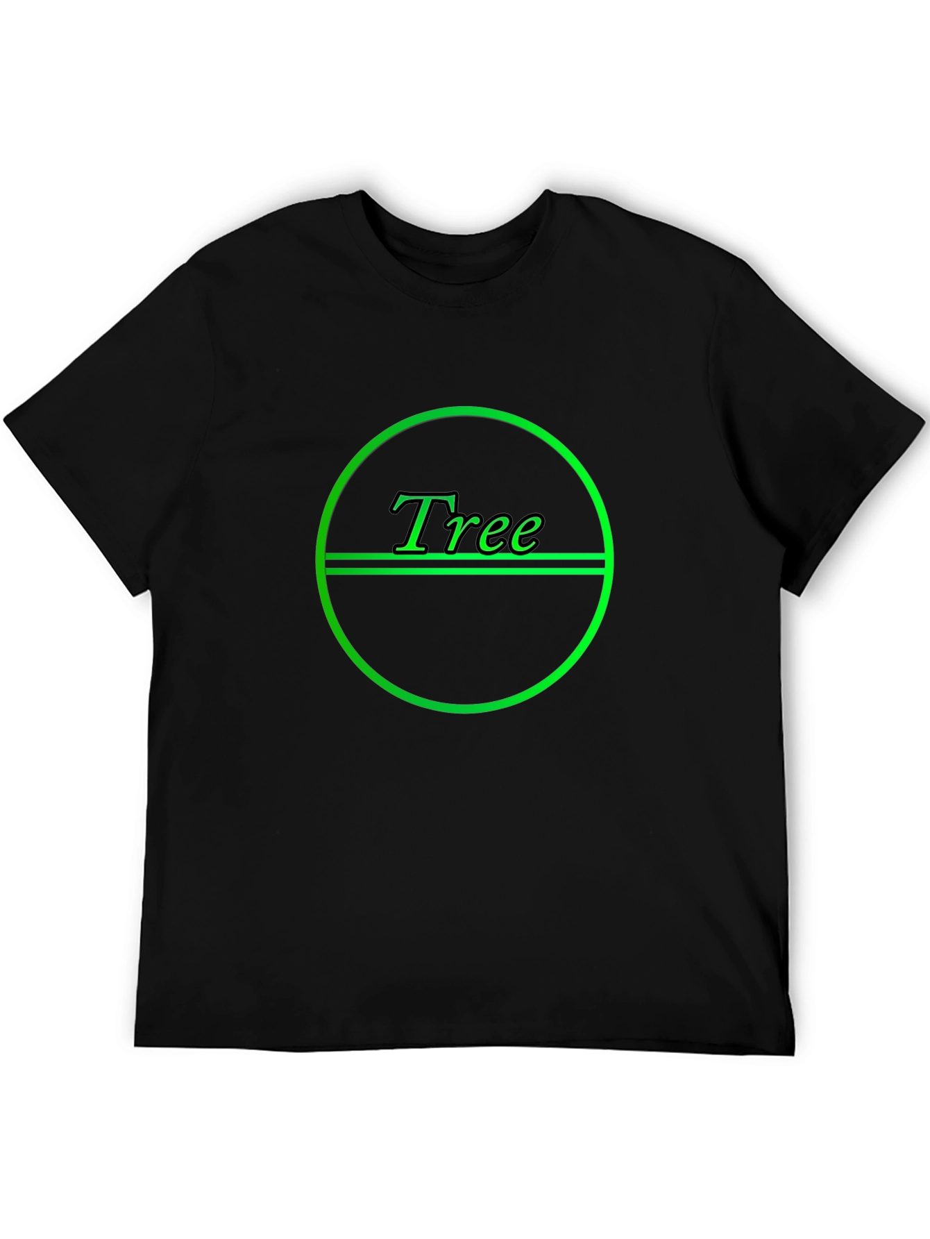 Green Tree Graphic T-Shirt - Black Casual Tee
