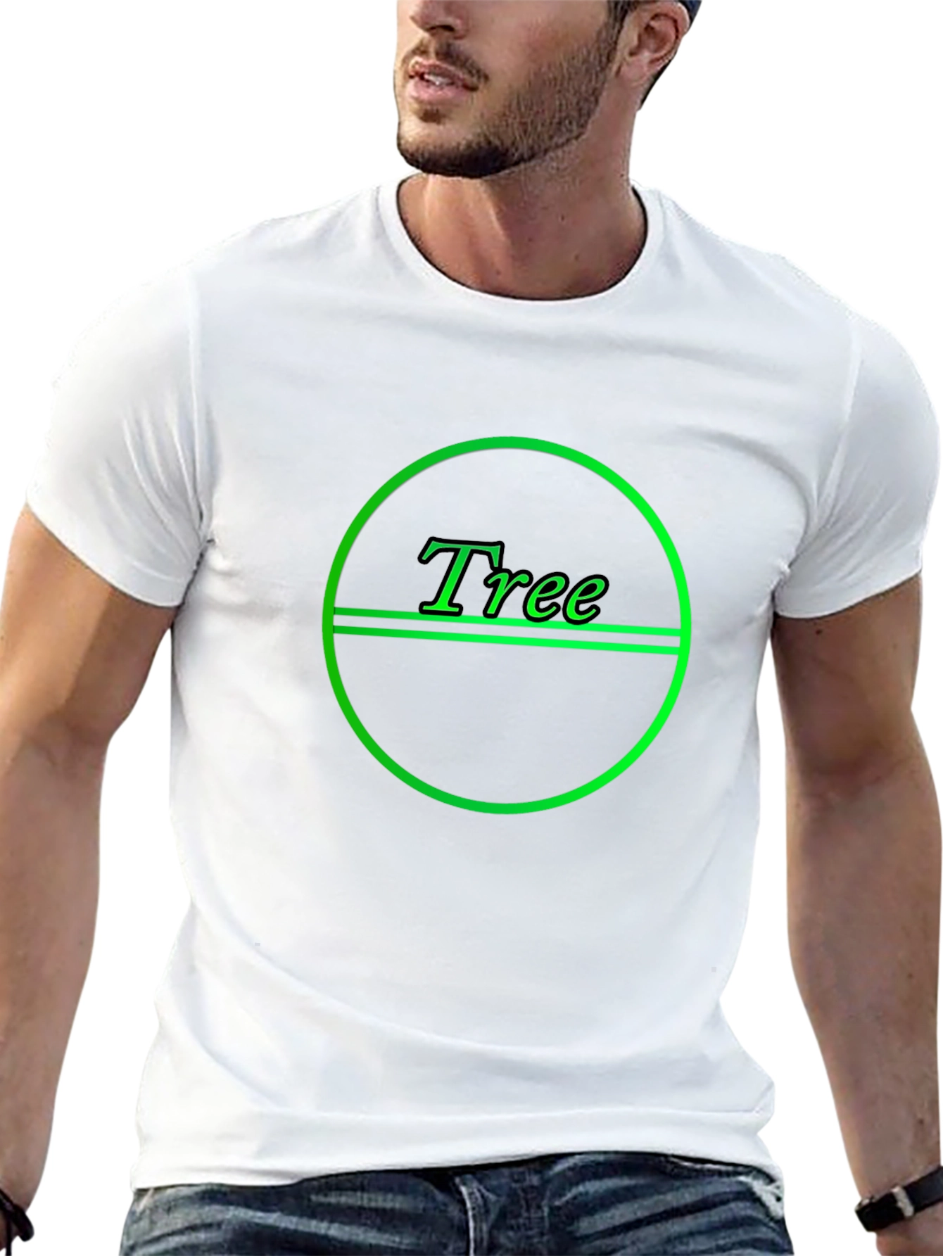 Green Tree Graphic T-Shirt - Black Casual Tee