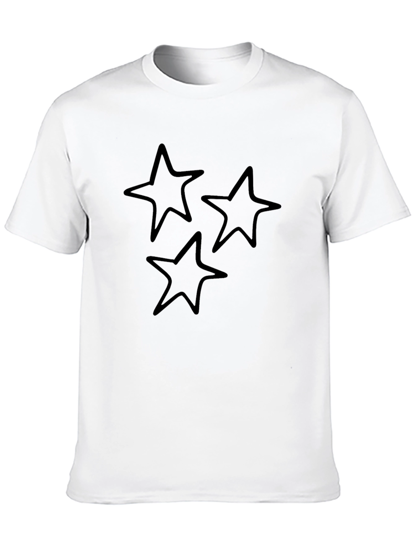 Black Tee with Three Star Design