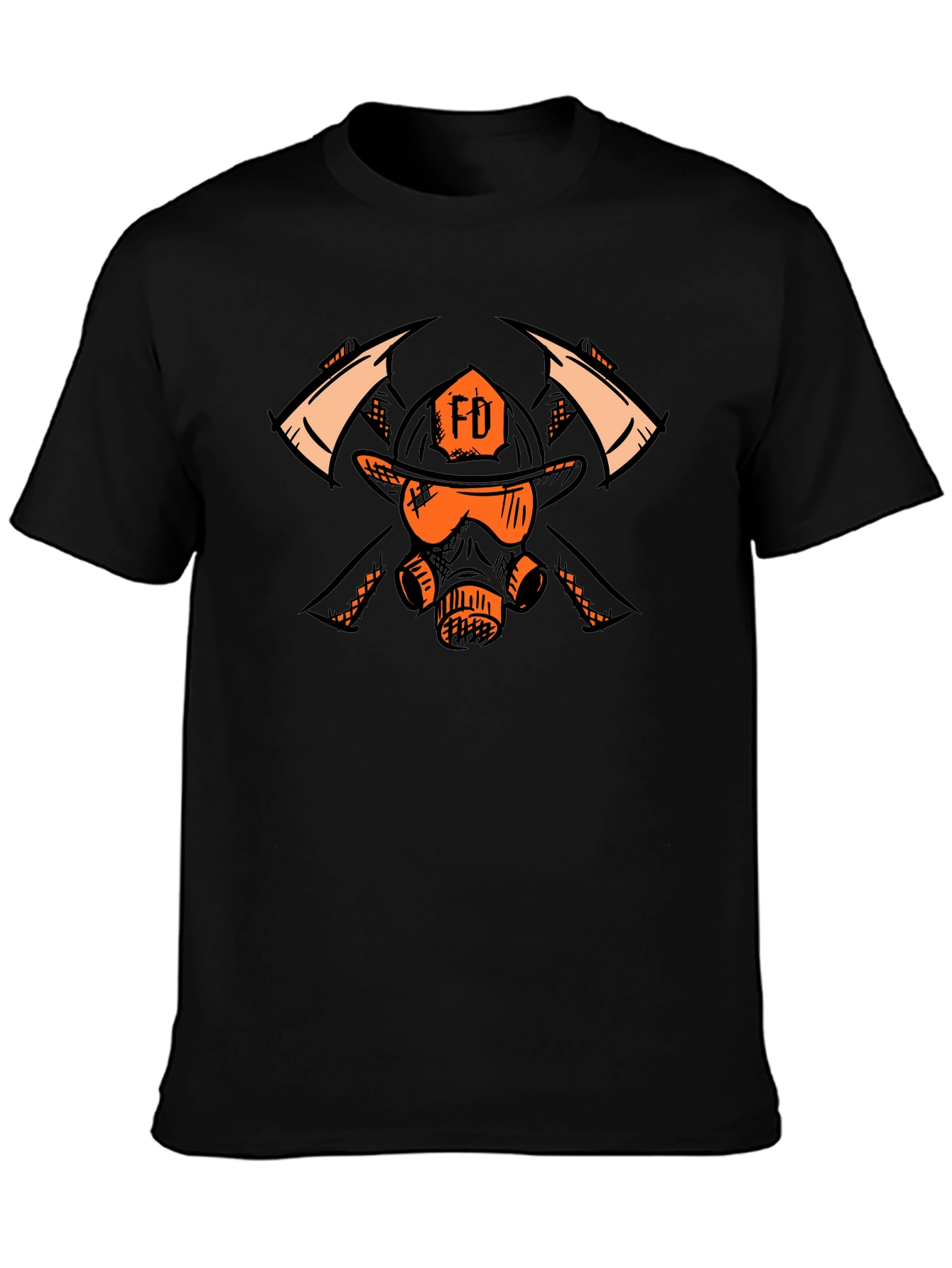 Firefighter FD Helmet & Mask Graphic T-Shirt